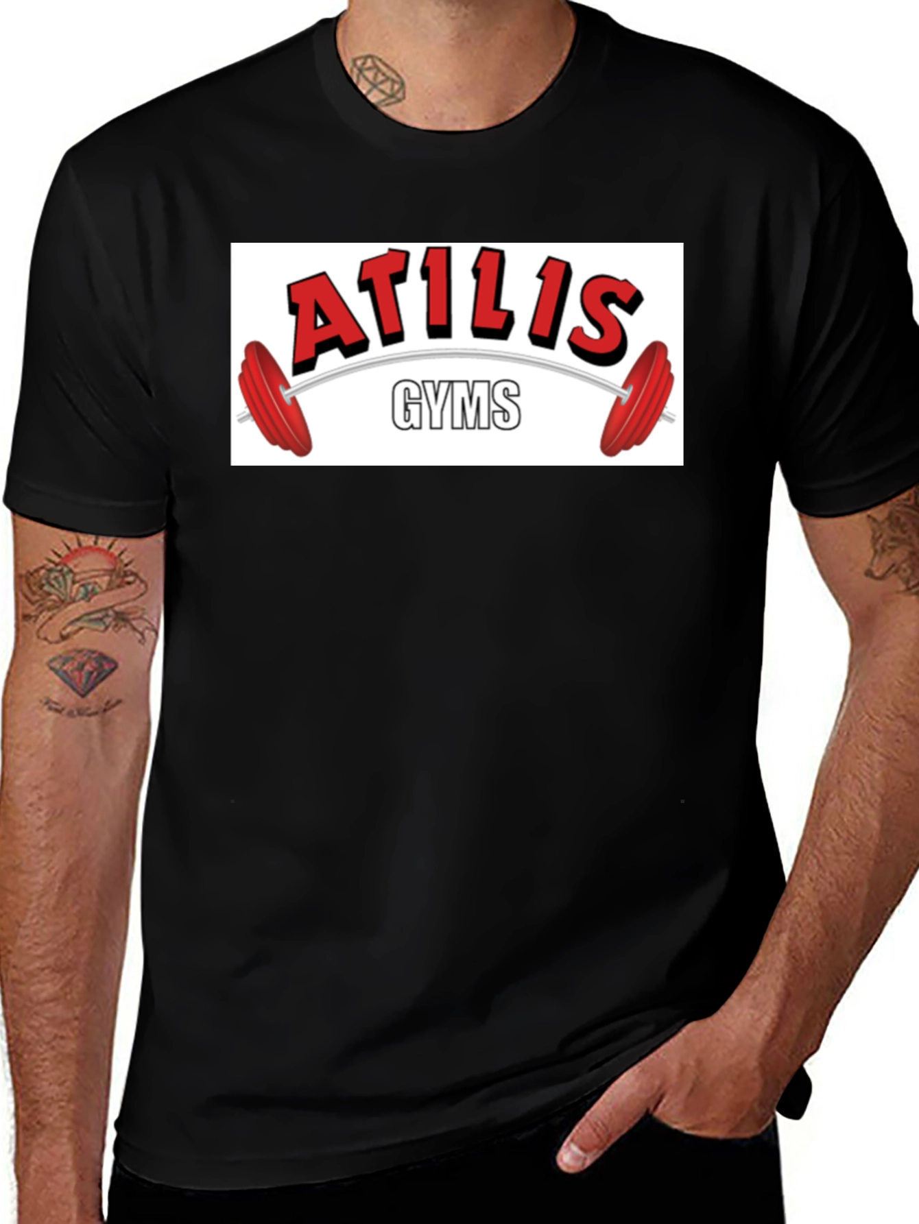 Atilis Gyms Black Graphic Tee