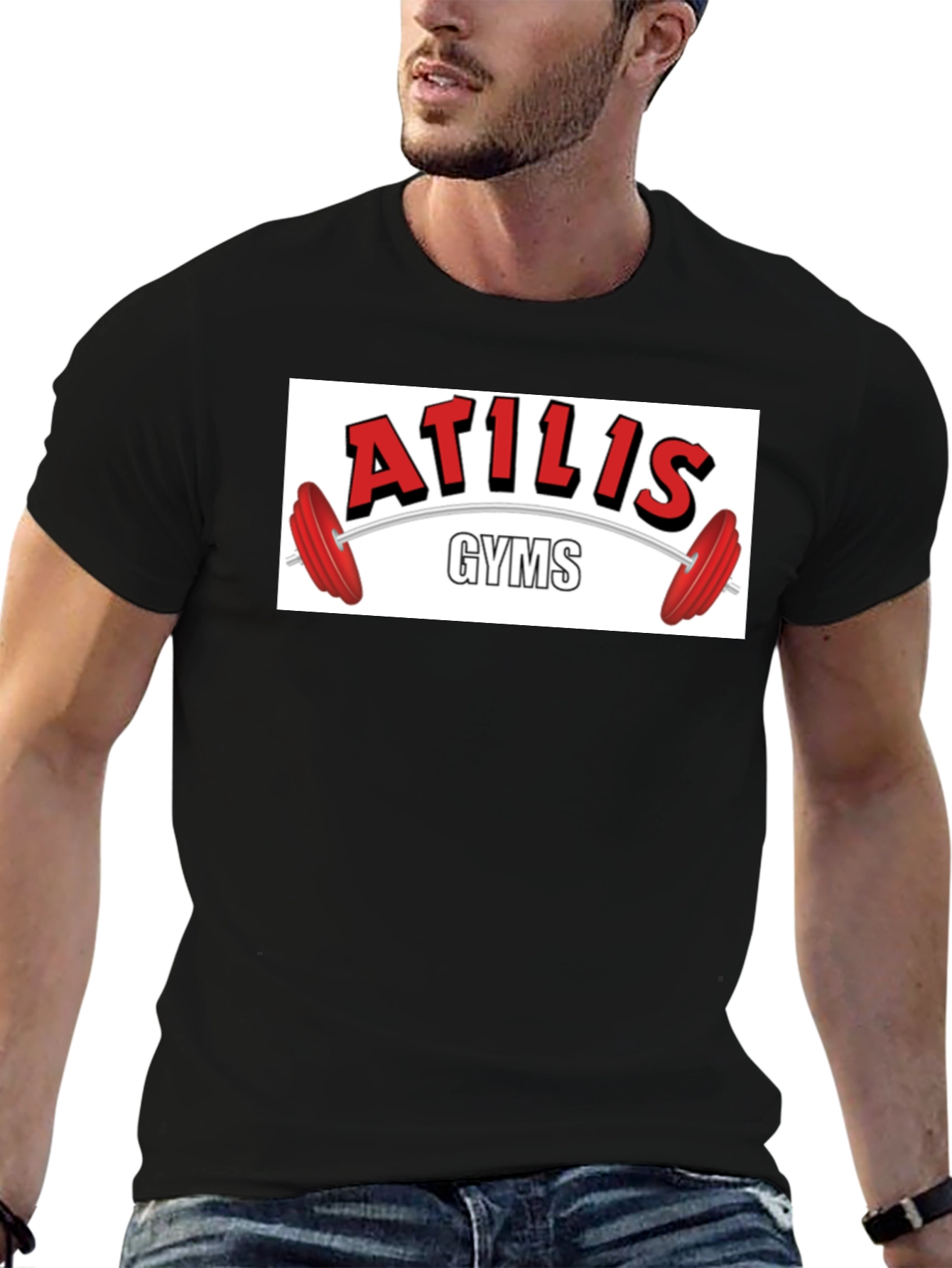 Atilis Gyms Black Graphic Tee