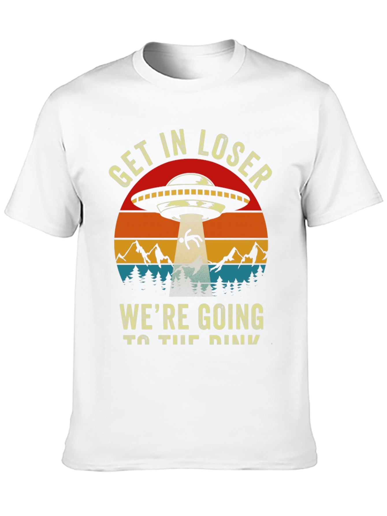 Get In Loser Tee: Retro UFO Abduction T-Shirt