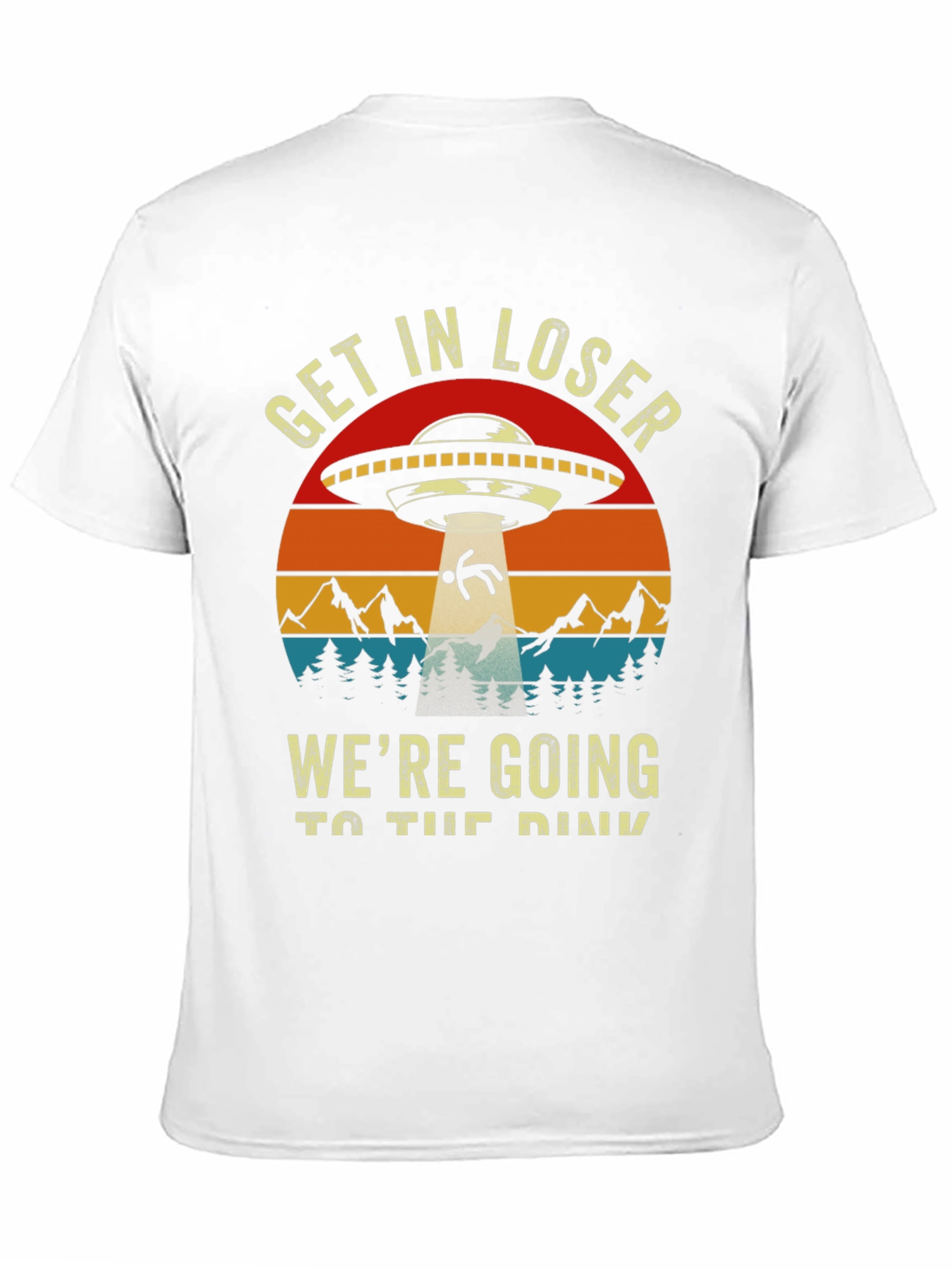 Get In Loser Tee: Retro UFO Abduction T-Shirt