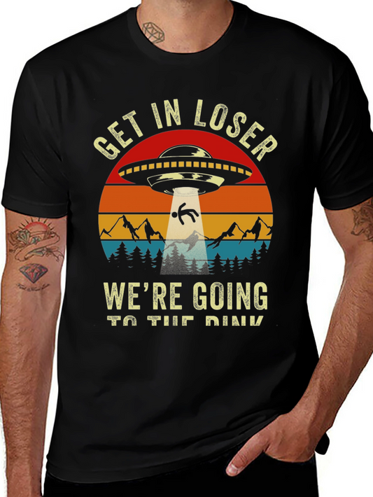 Get In Loser Tee: Retro UFO Abduction T-Shirt