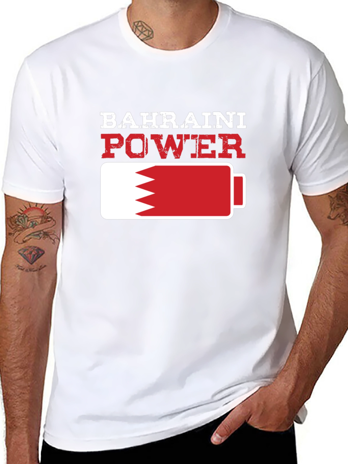 Bahraini Power T-Shirt - Black Crew Neck Tee