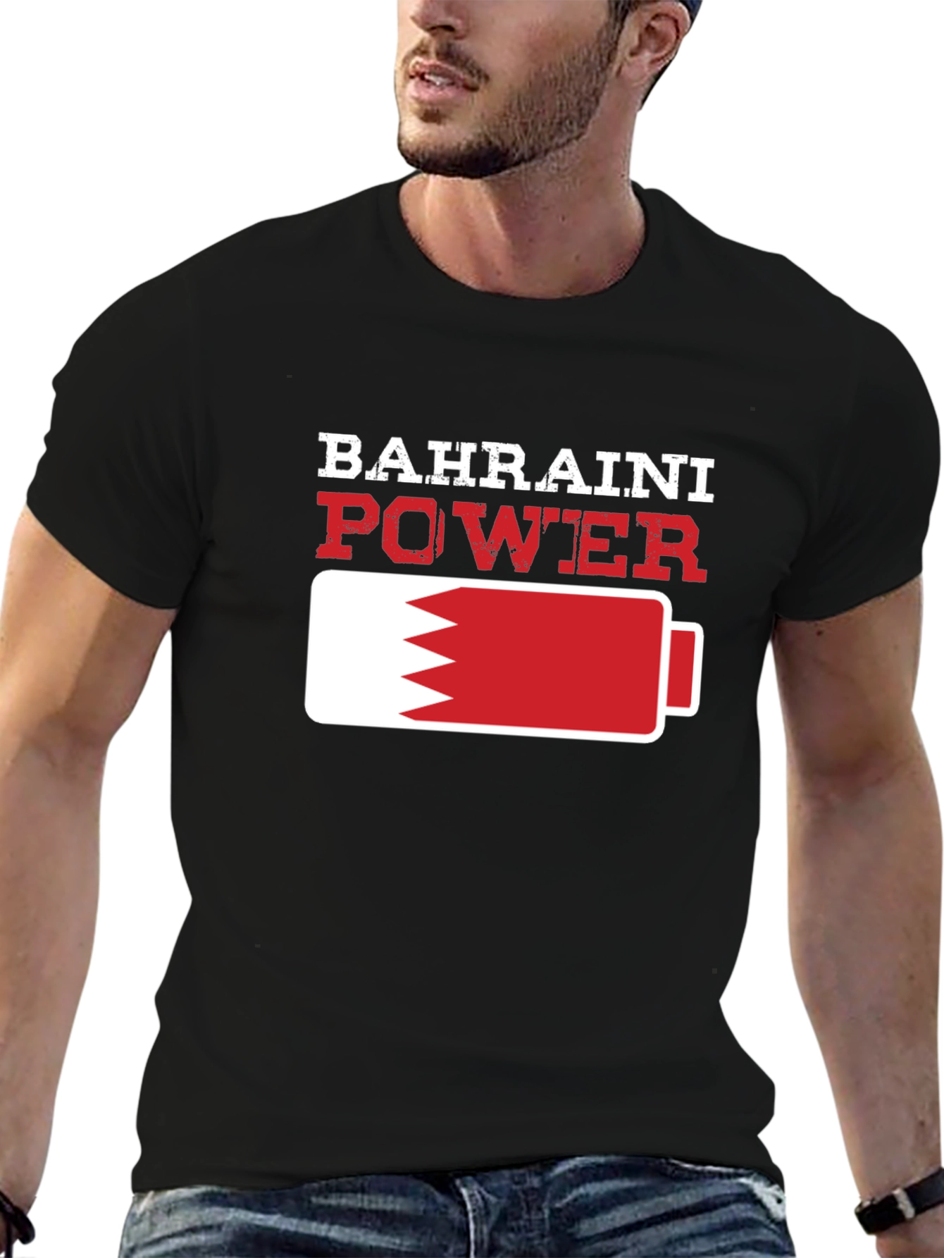 Bahraini Power T-Shirt - Black Crew Neck Tee