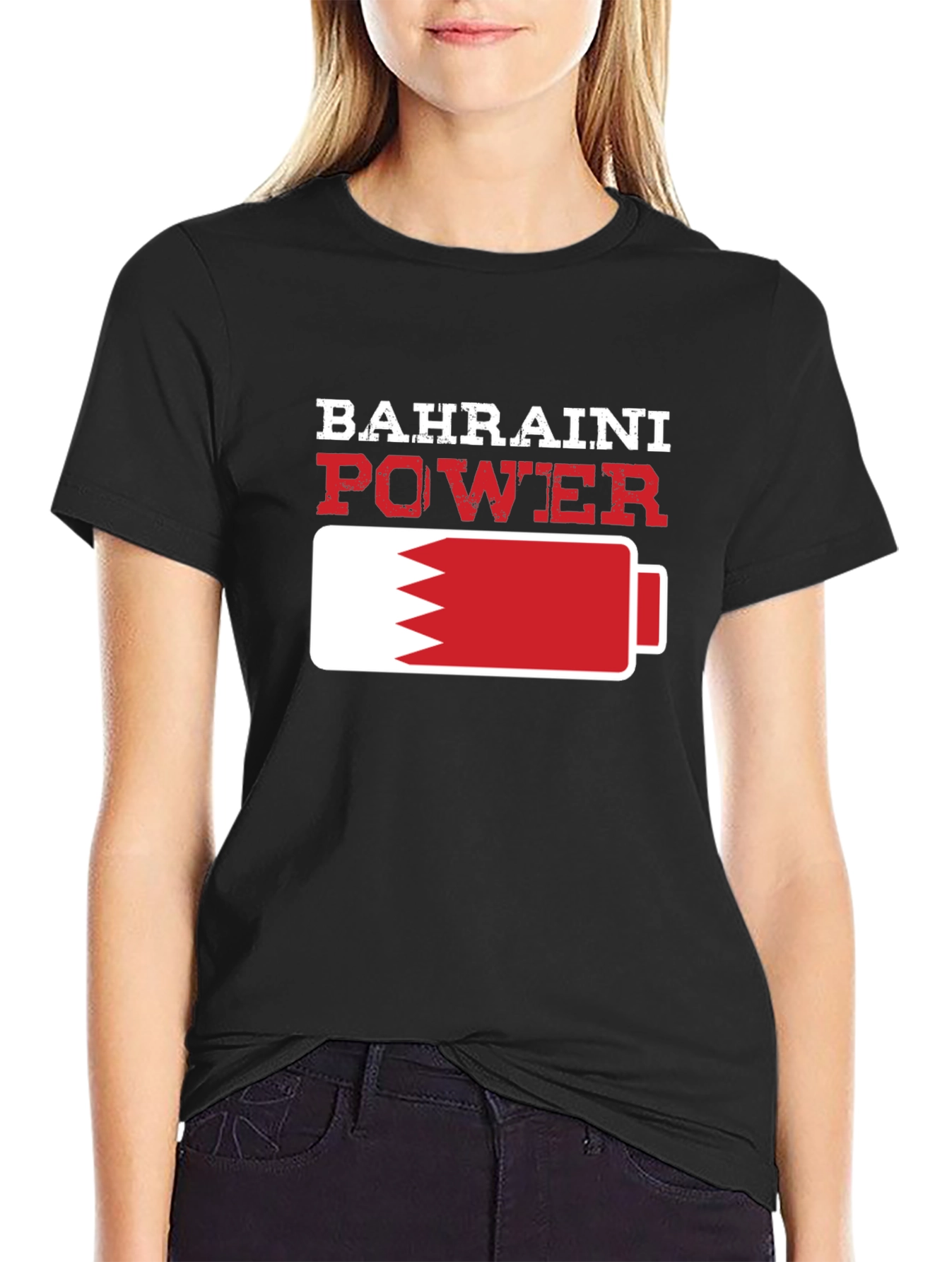 Bahraini Power T-Shirt - Black Crew Neck Tee