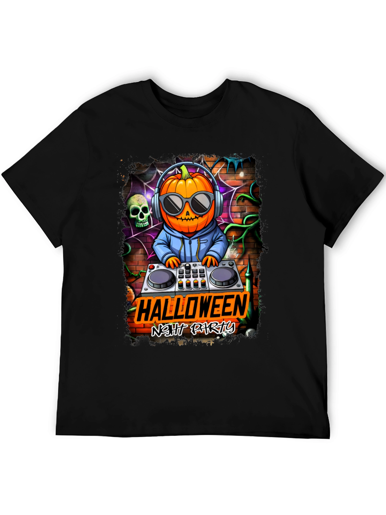 Halloween Night Party DJ Pumpkin T-Shirt