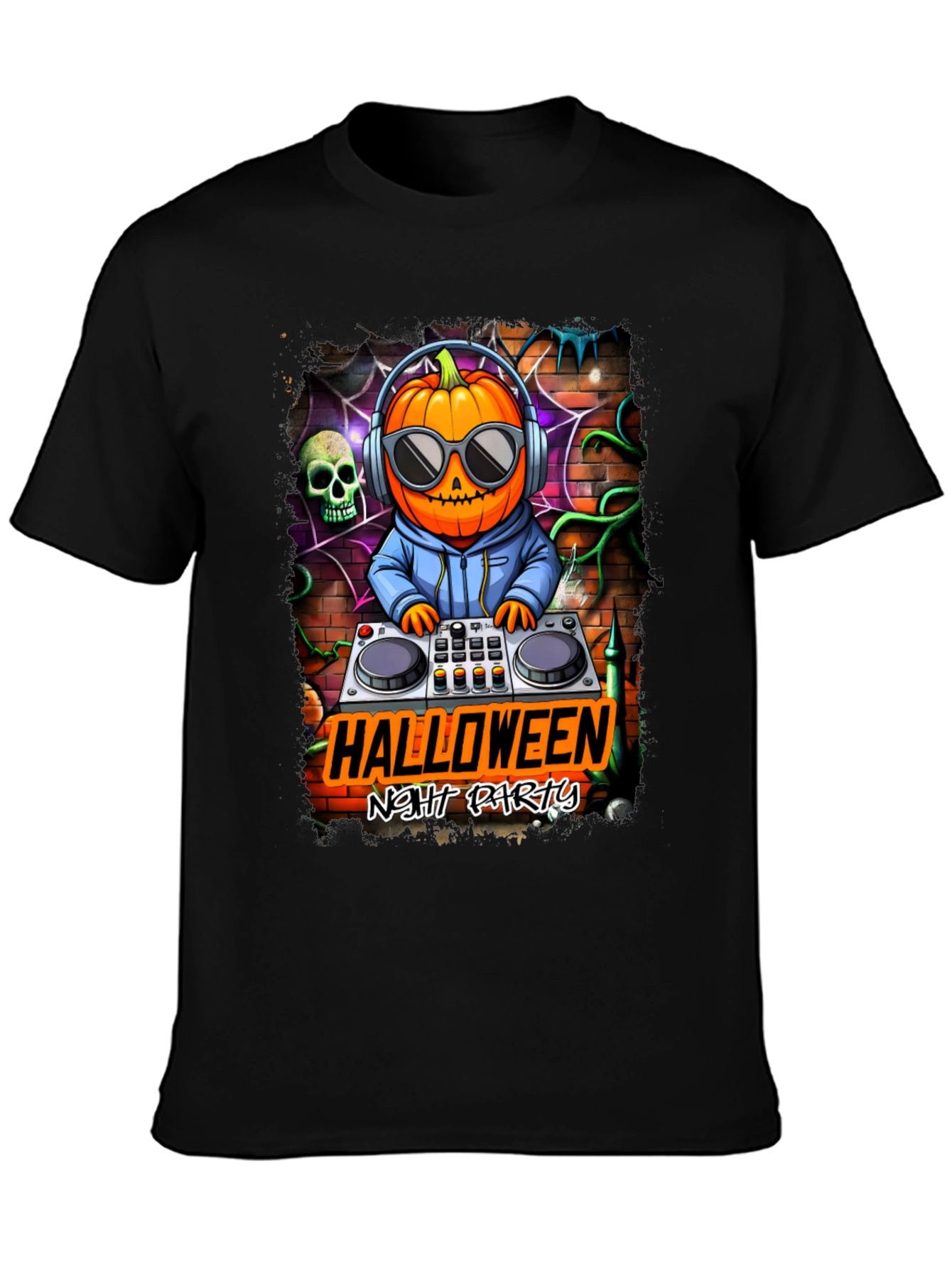 Halloween Night Party DJ Pumpkin T-Shirt