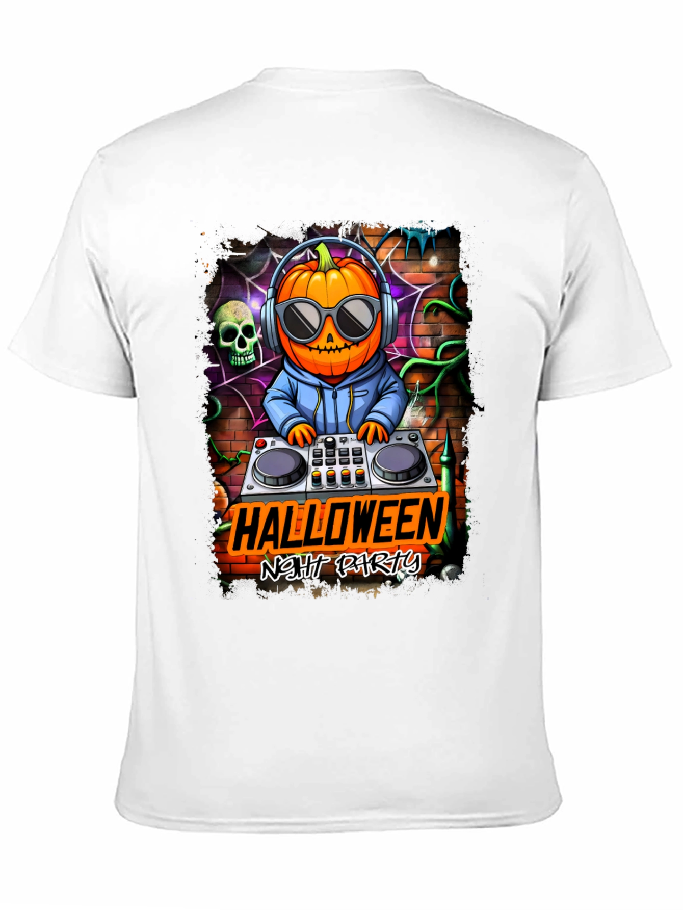 Halloween Night Party DJ Pumpkin T-Shirt