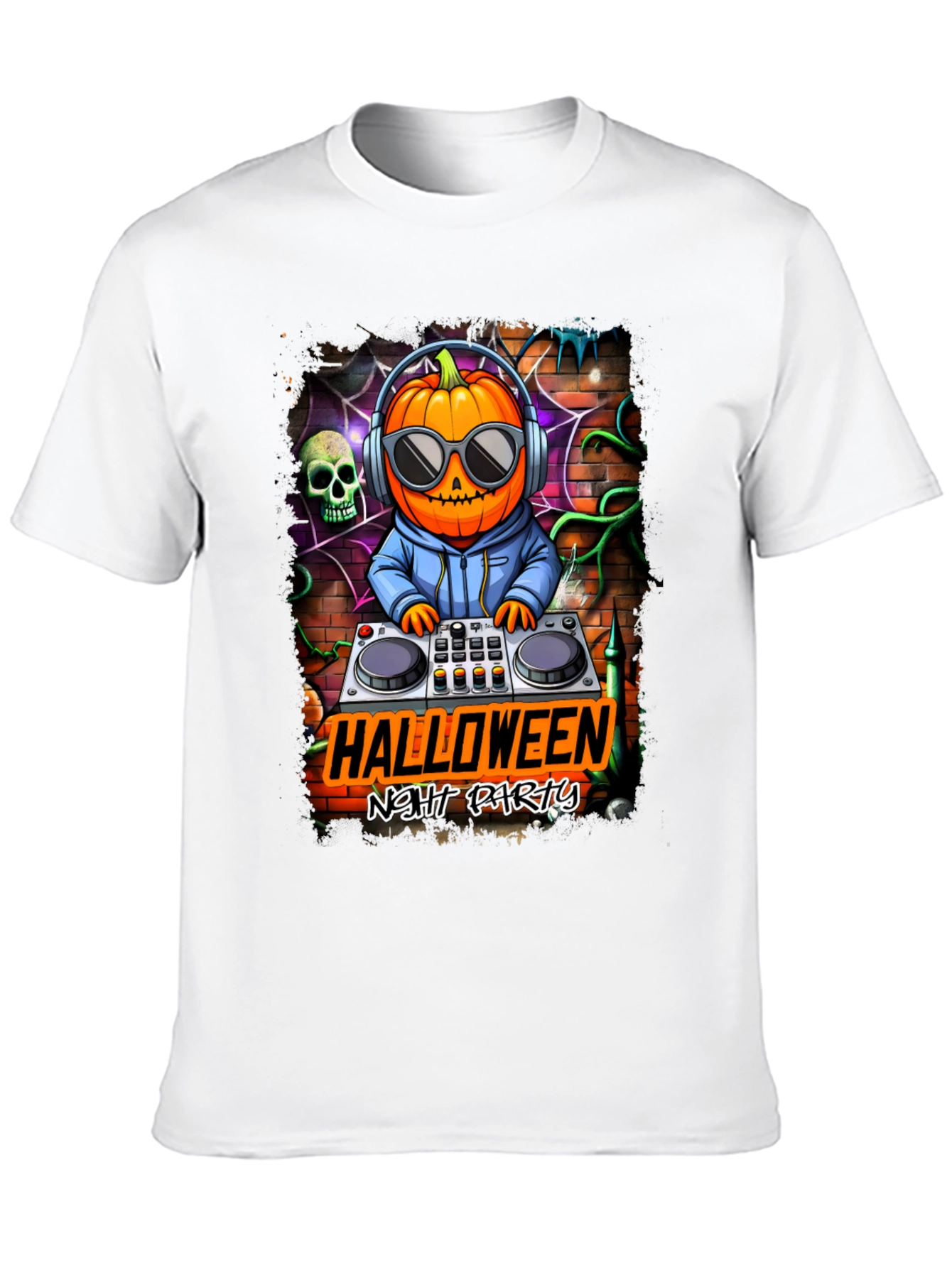 Halloween Night Party DJ Pumpkin T-Shirt
