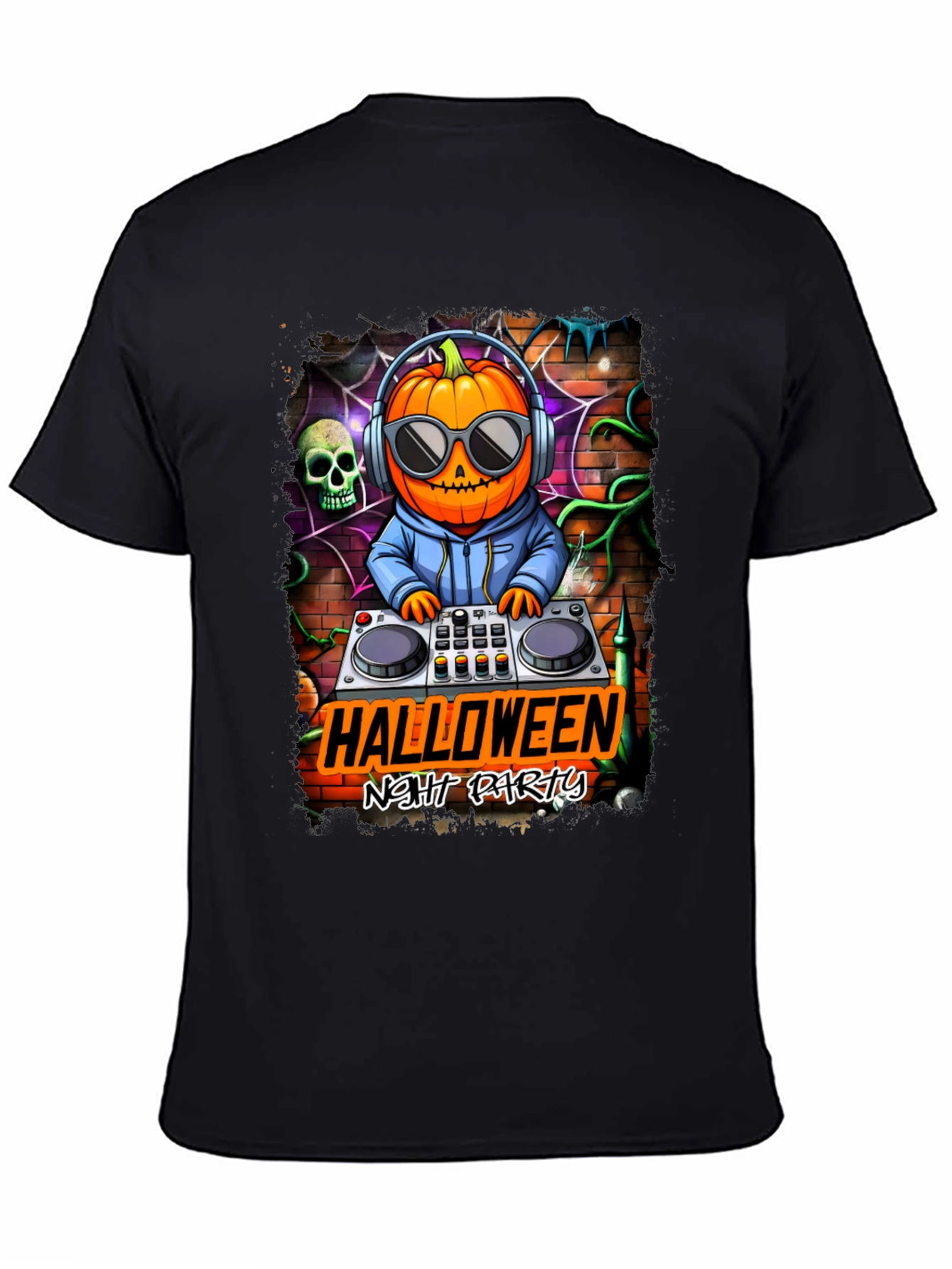Halloween Night Party DJ Pumpkin T-Shirt