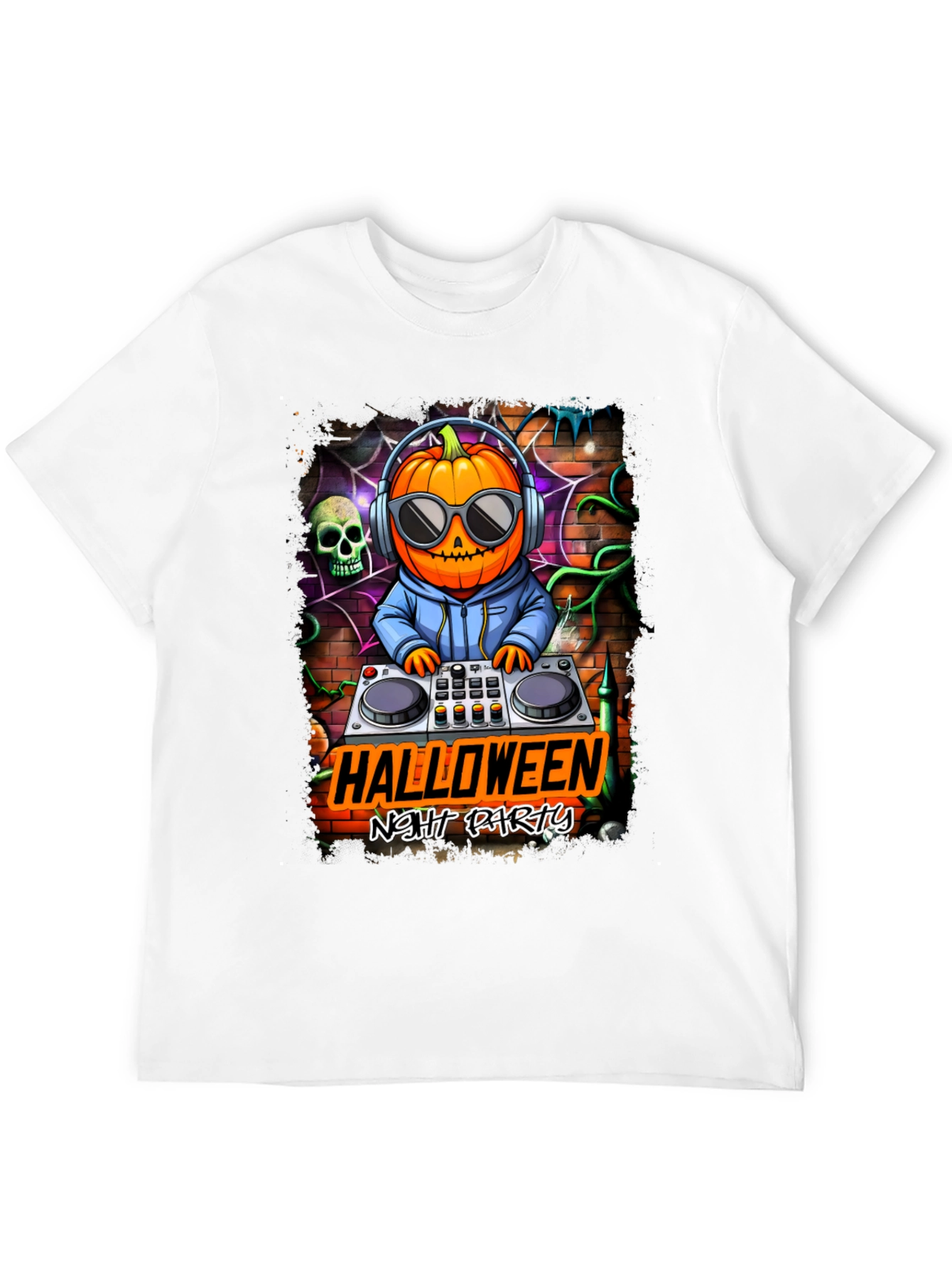 Halloween Night Party DJ Pumpkin T-Shirt