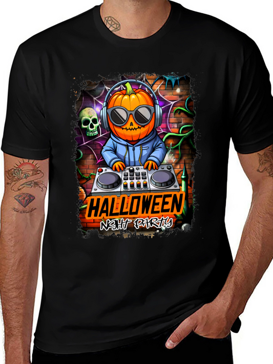Halloween Night Party DJ Pumpkin T-Shirt