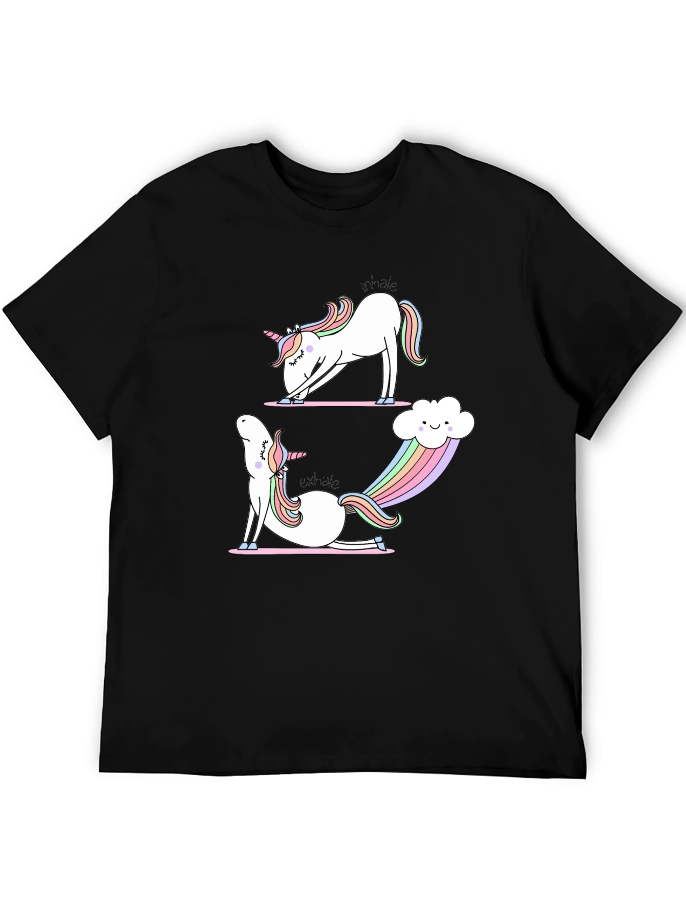 Unicorn Yoga T-Shirt: Inhale Exhale Rainbows