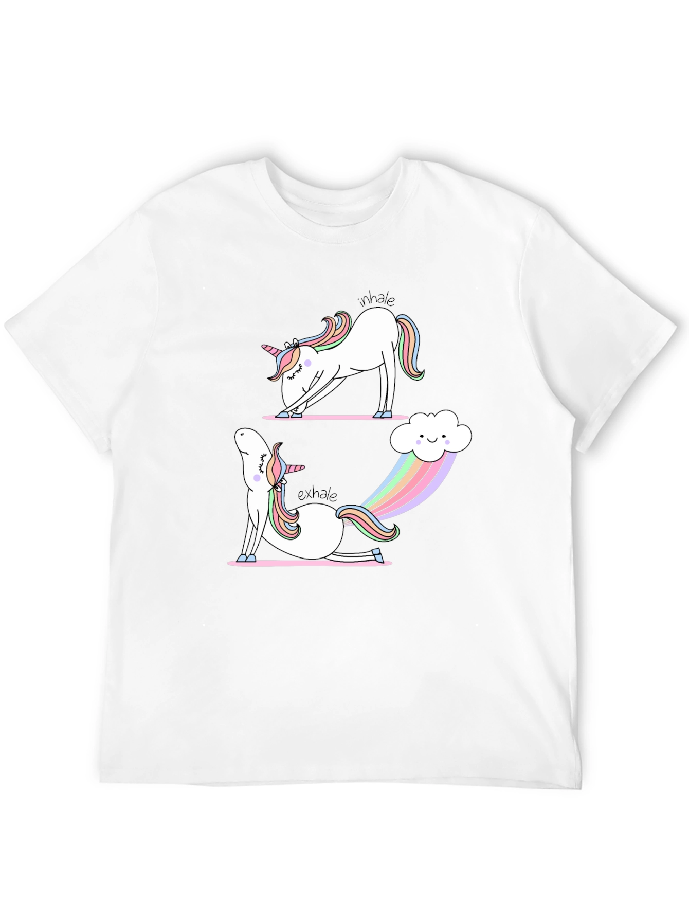 Unicorn Yoga T-Shirt: Inhale Exhale Rainbows