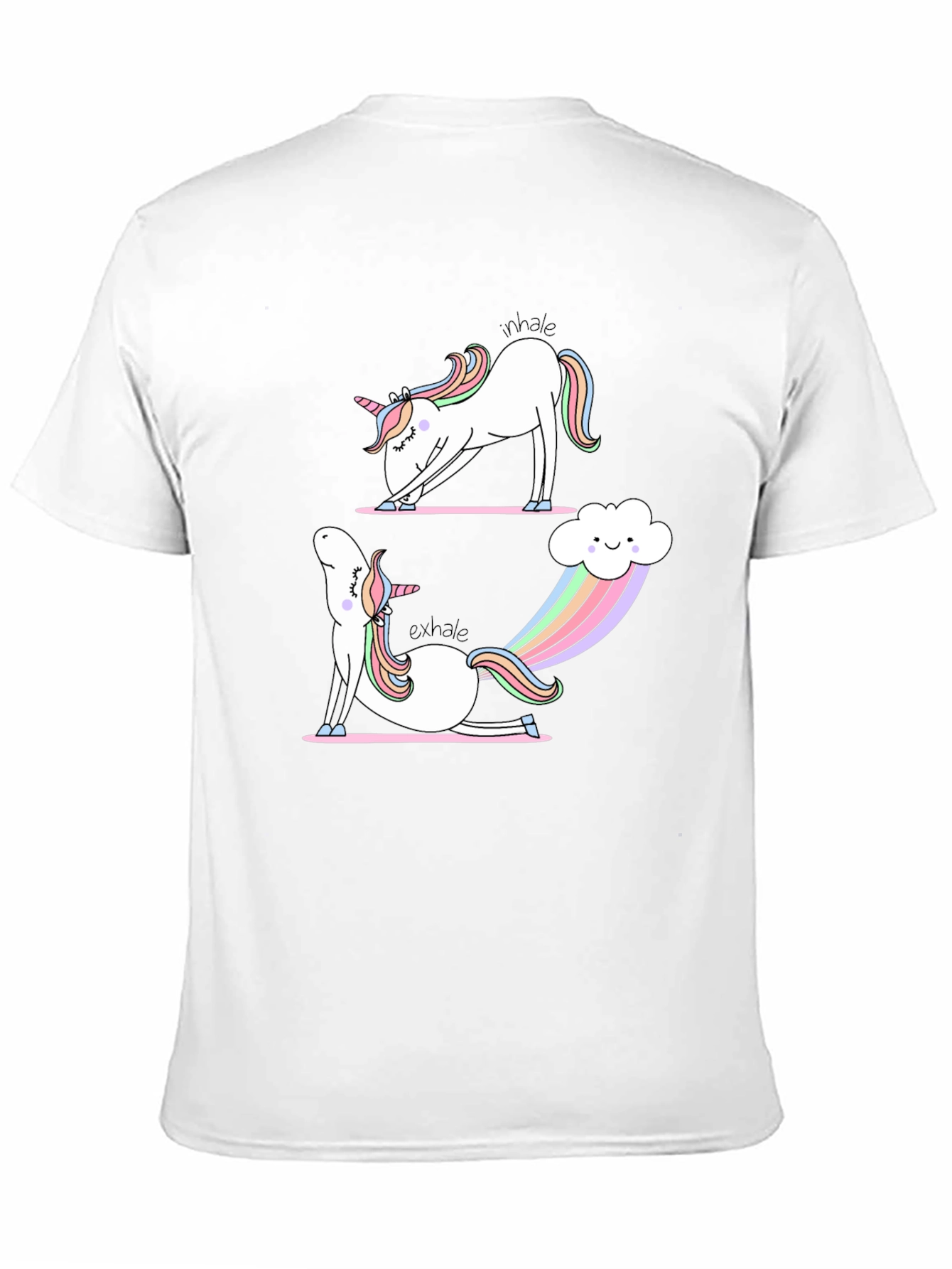 Unicorn Yoga T-Shirt: Inhale Exhale Rainbows