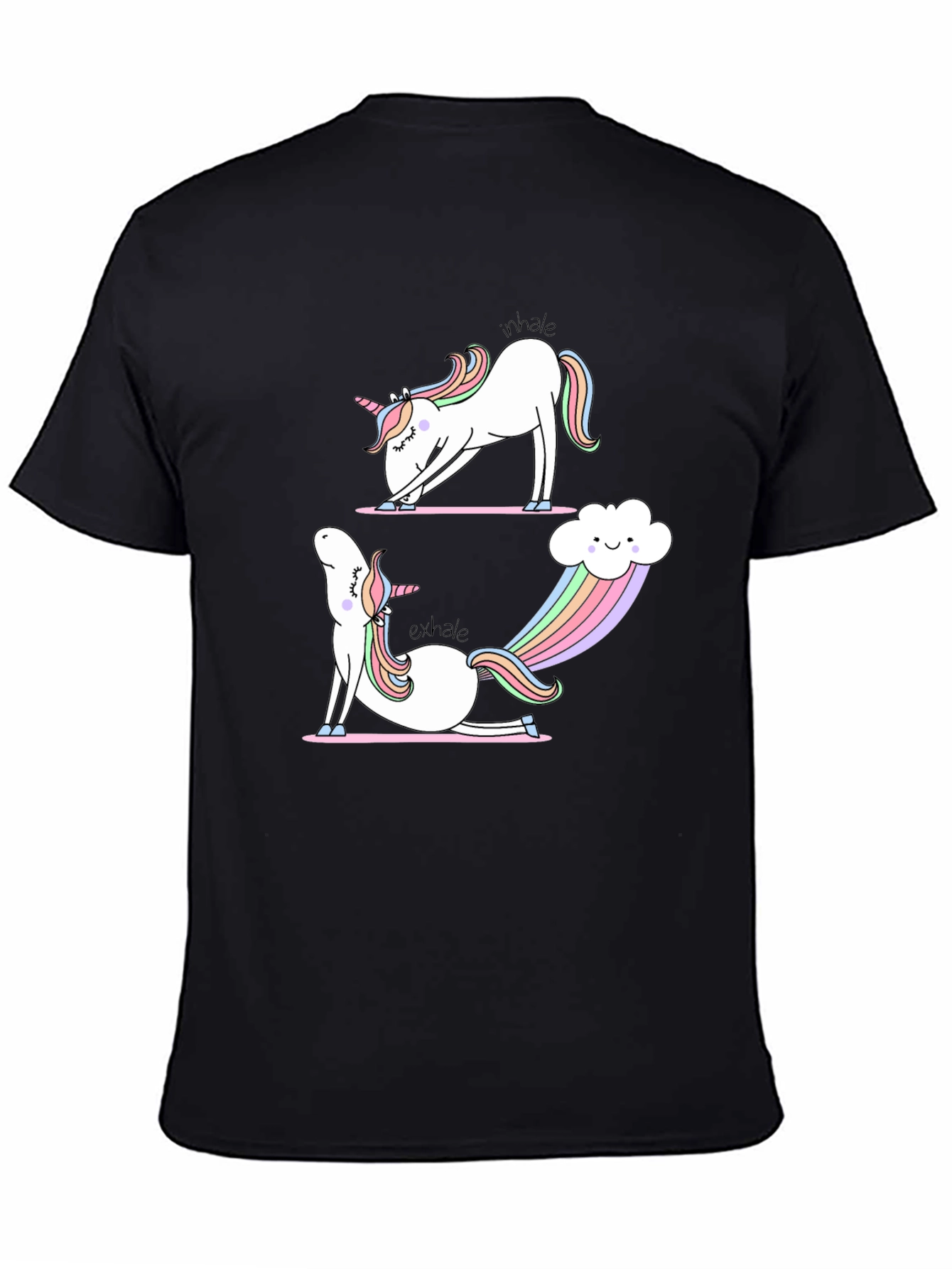 Unicorn Yoga T-Shirt: Inhale Exhale Rainbows
