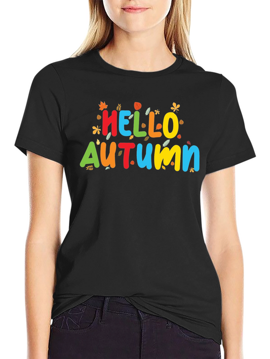 Hello Autumn Graphic Tee - Fall Season Shirt