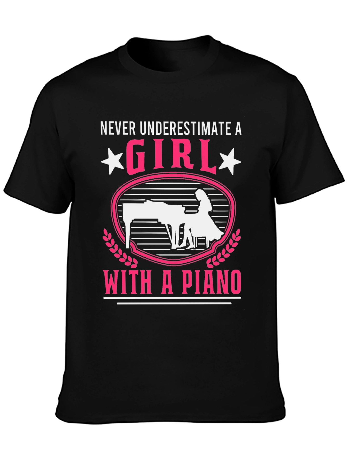 Girl with Piano T-Shirt - Music Lover Tee