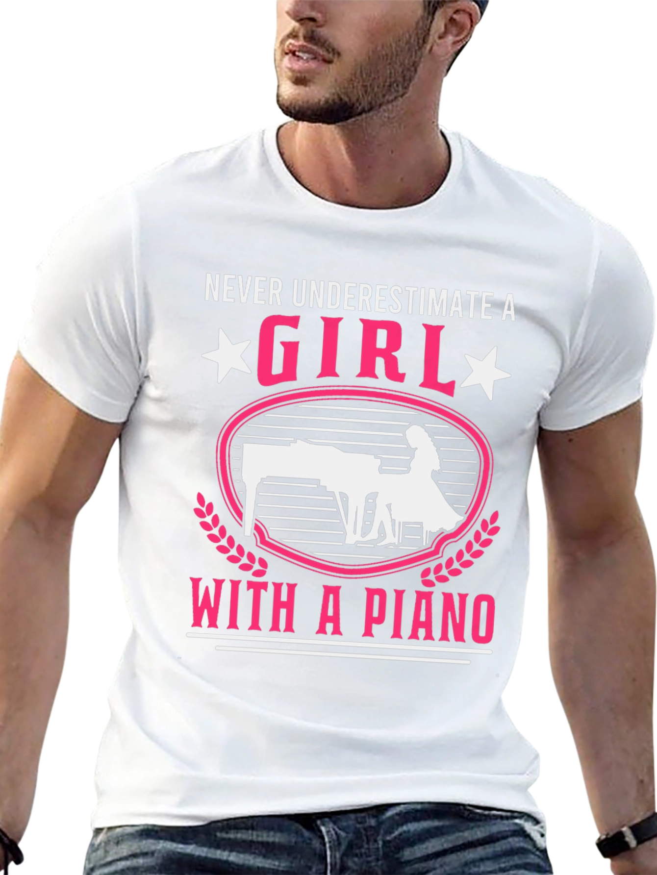 Girl with Piano T-Shirt - Music Lover Tee