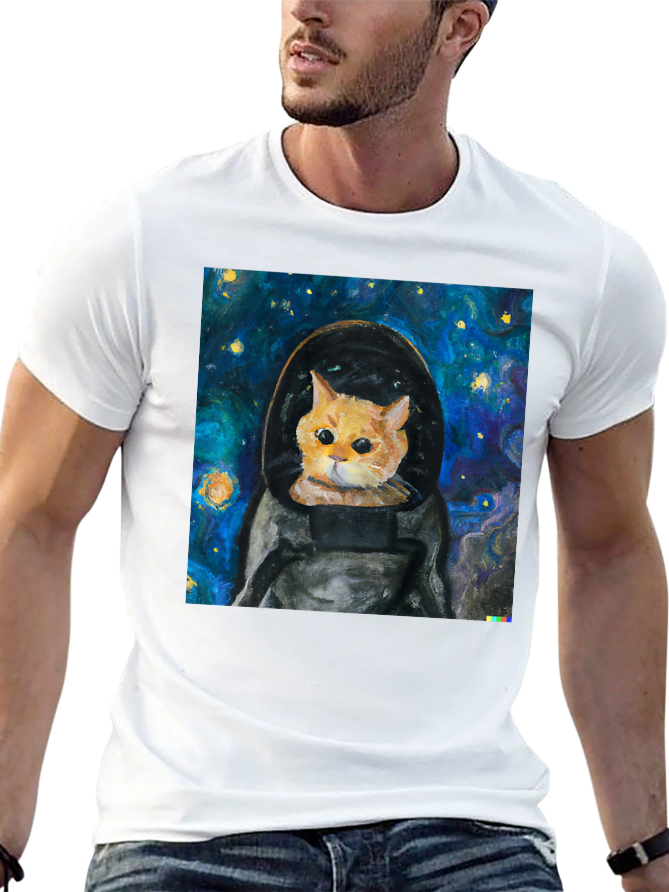 Astronaut Cat T-Shirt - Starry Night Space Kitty Tee