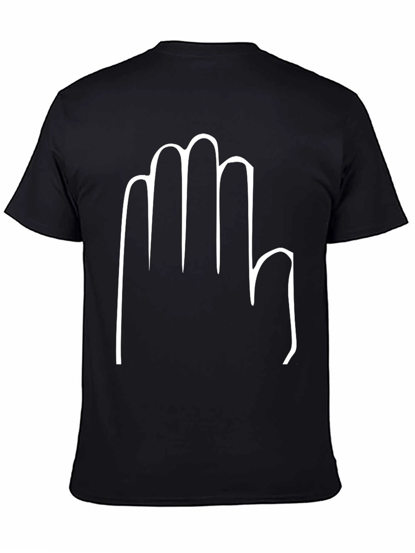 Hand Print Black T-Shirt - Casual Style