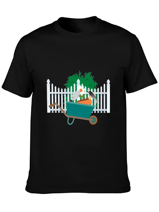 Gardening Wheelbarrow Black T-Shirt