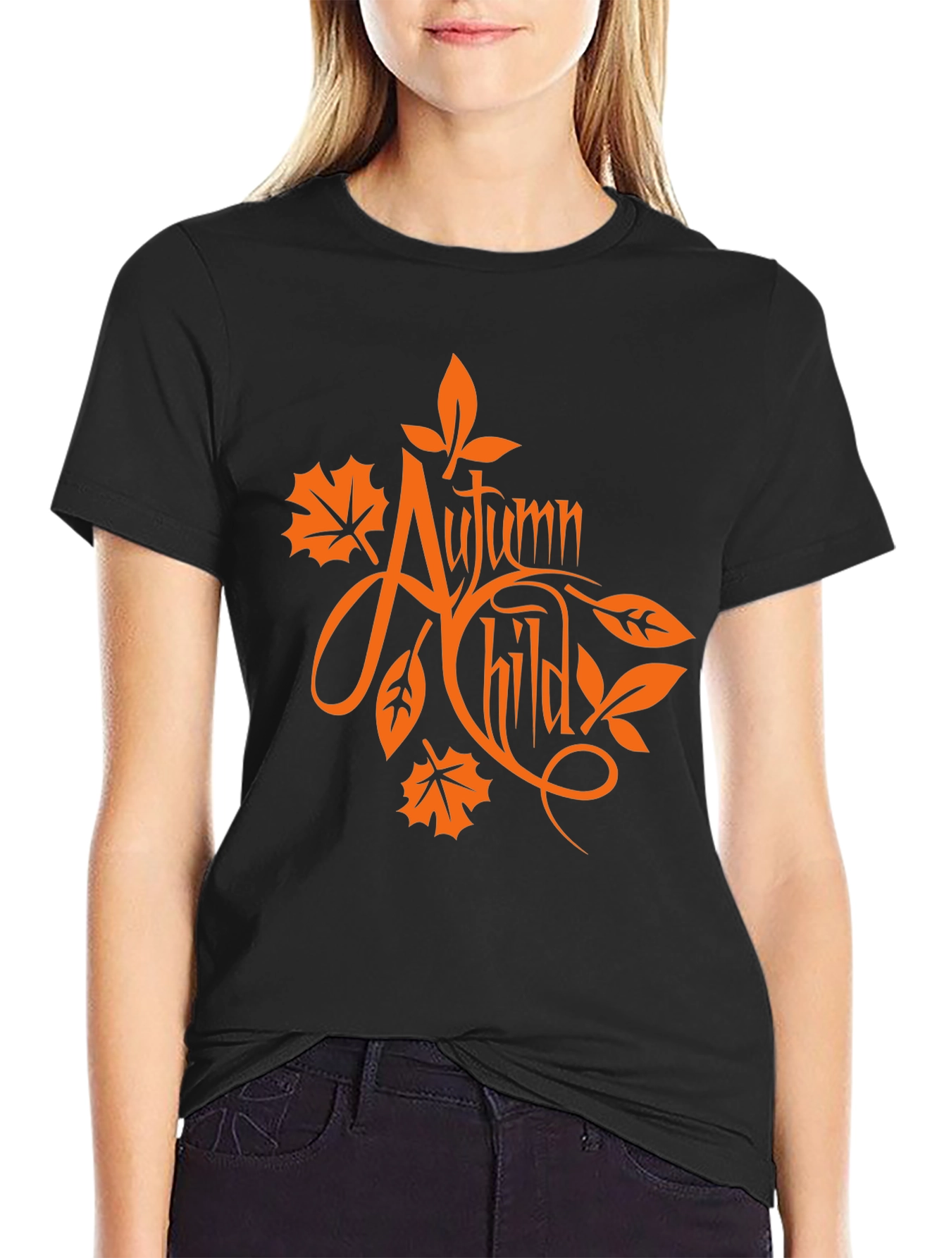 Autumn Child Black Graphic Tee