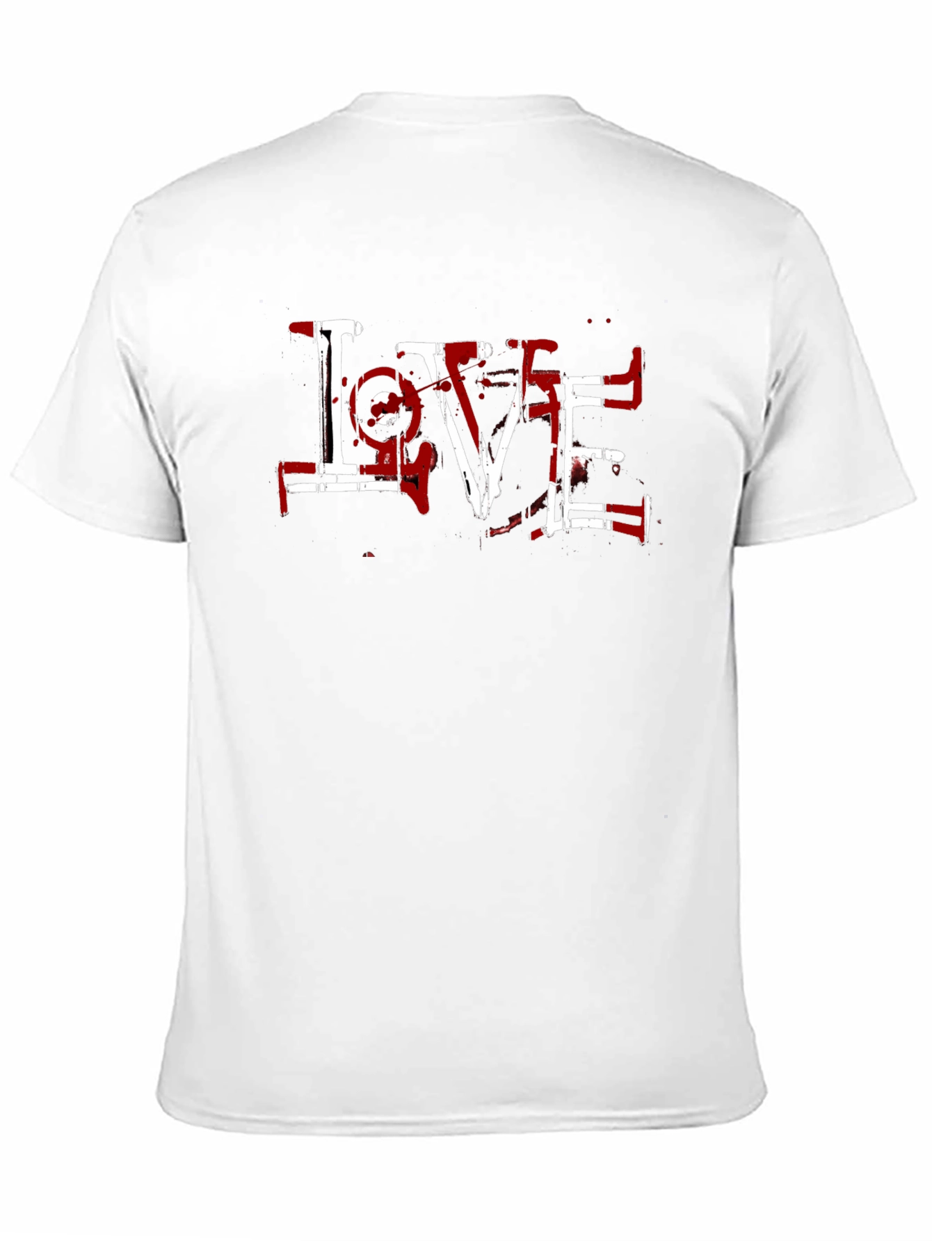 Grunge LOVE Graphic Print Black T-Shirt