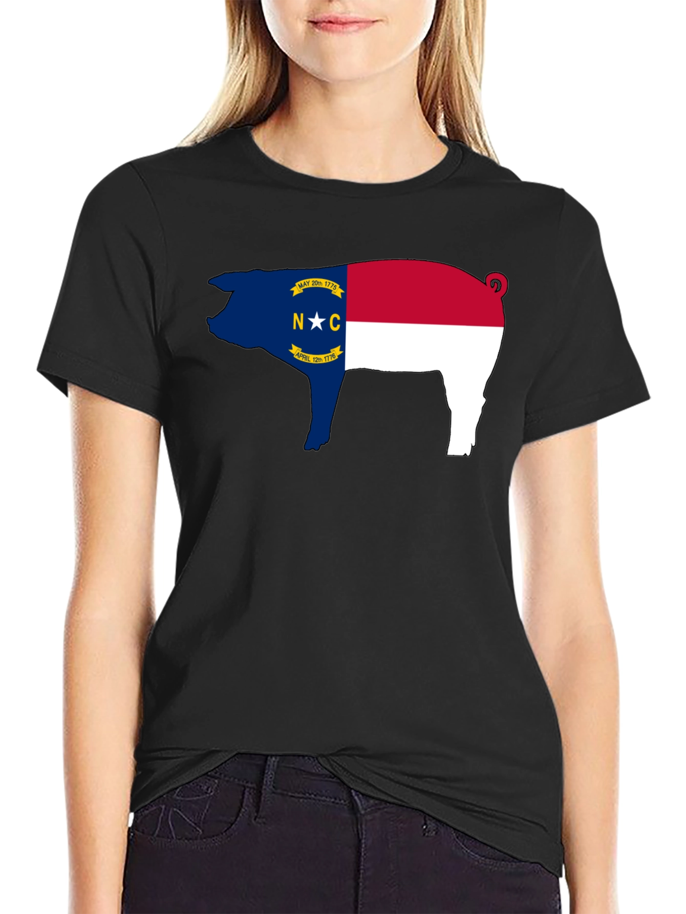 NC Pig Black T-Shirt
