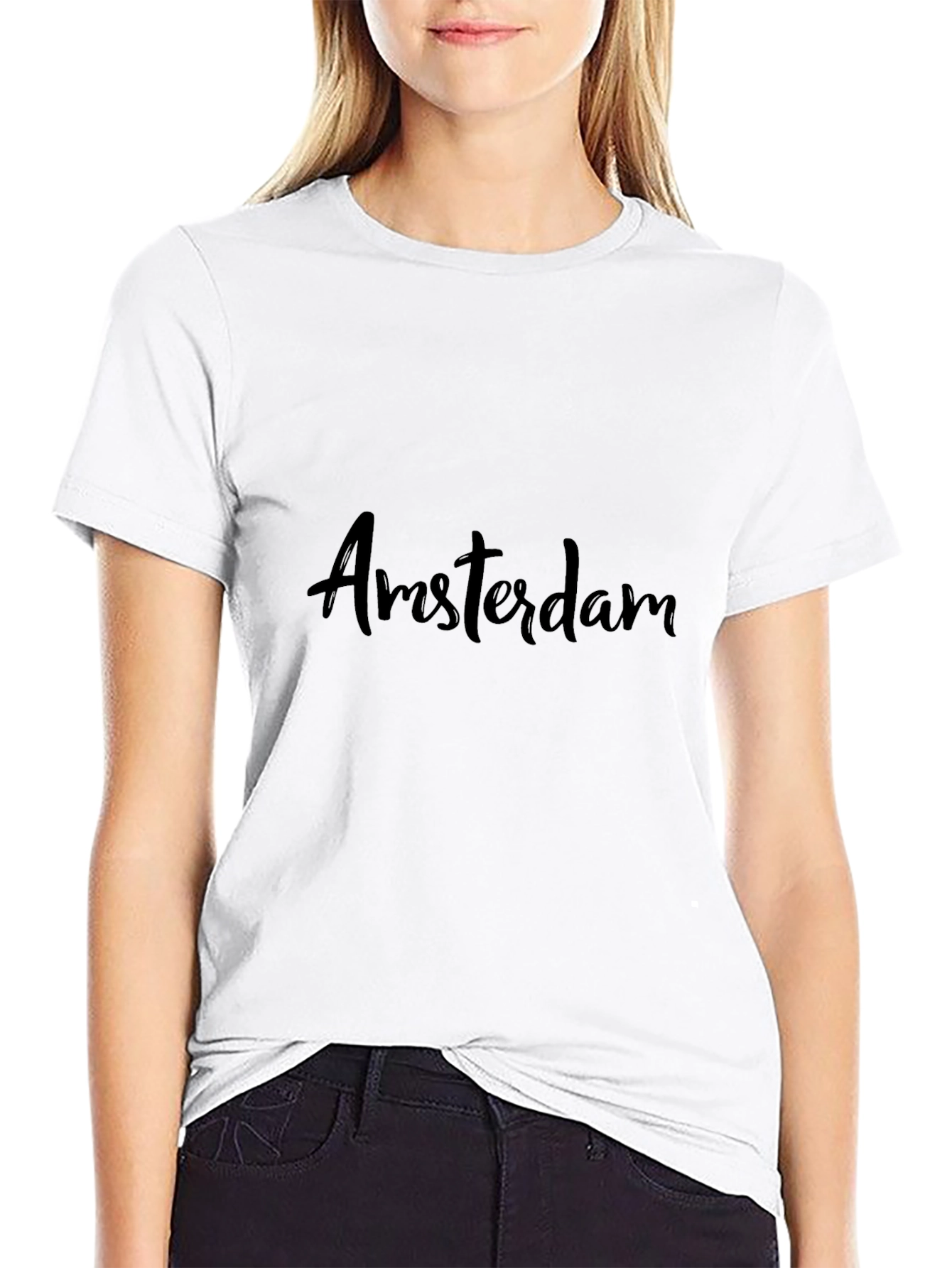 Amsterdam Graphic Print Tee - Black