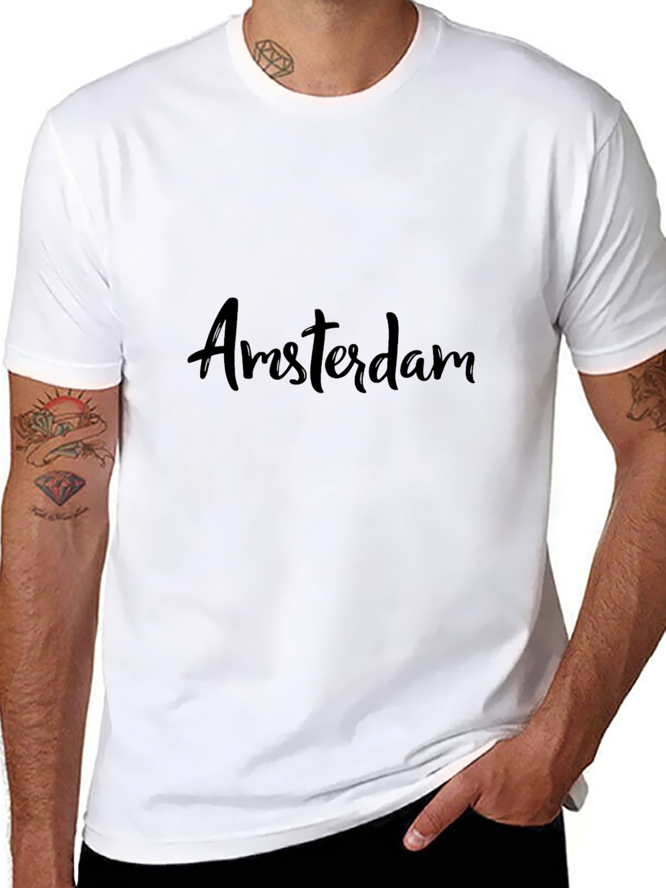 Amsterdam Graphic Print Tee - Black