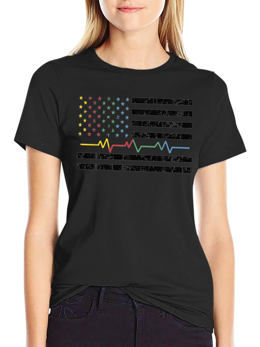 Heartbeat American Flag Graphic Tee