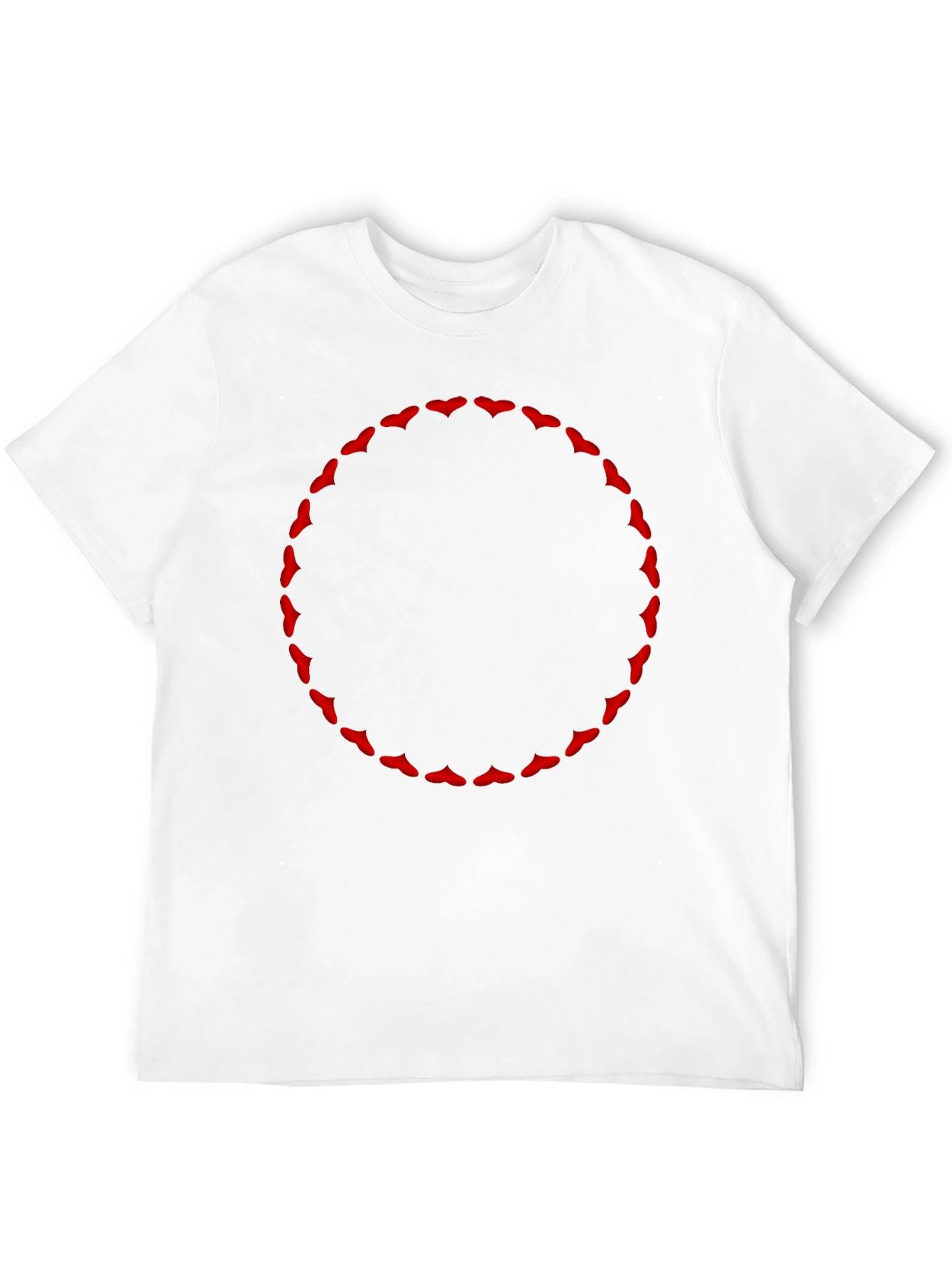 Graphic Tee - Red Hearts Circle Design