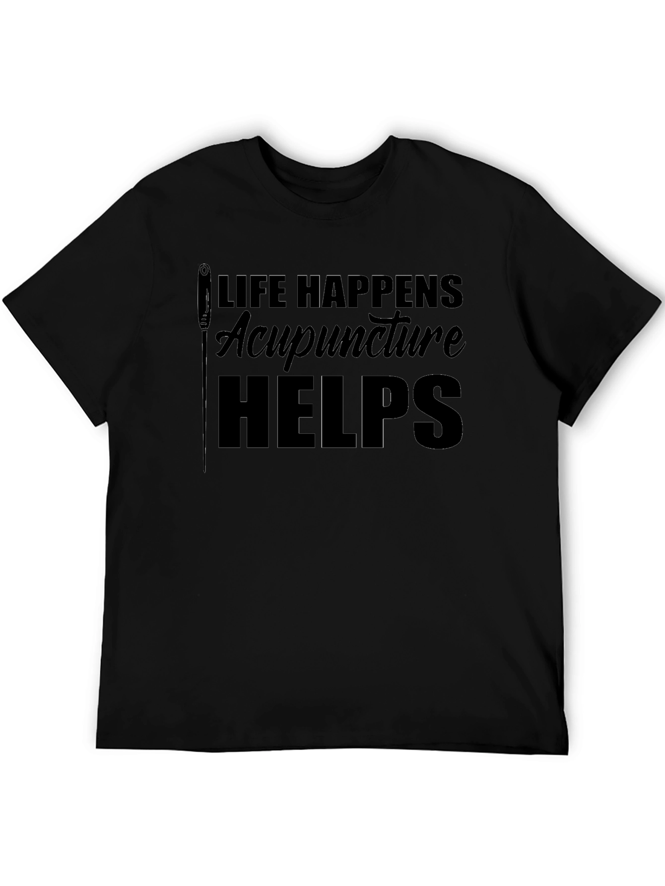 Acupuncture Helps Black Graphic Tee