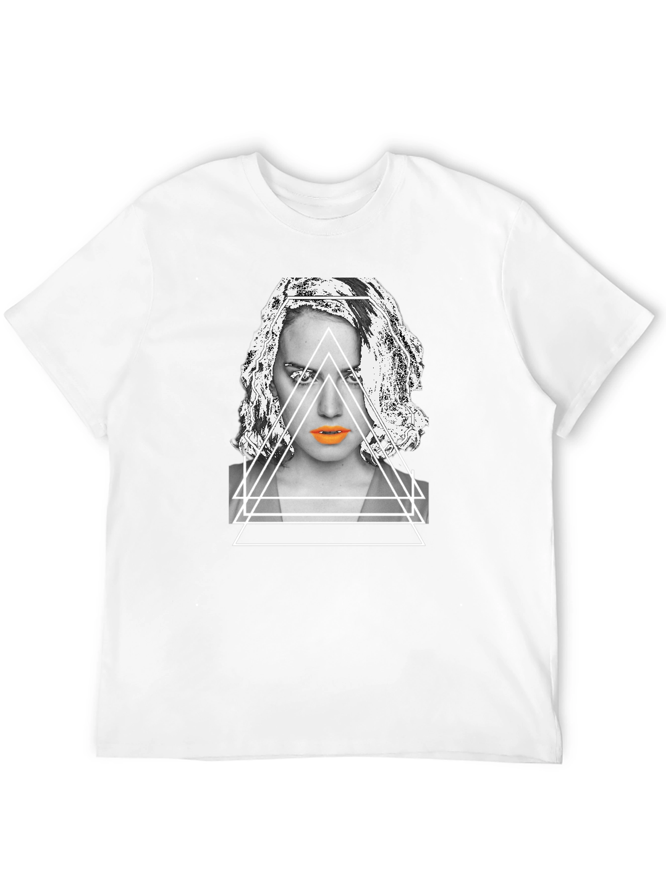 Geometric Portrait Graphic Tee - Modern Streetwear Style