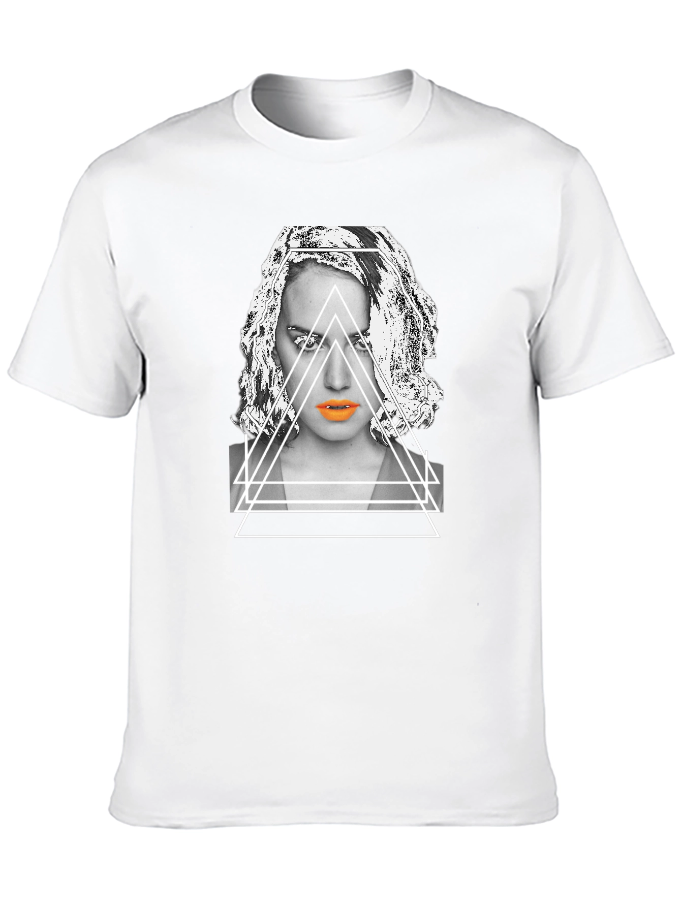 Geometric Portrait Graphic Tee - Modern Streetwear Style