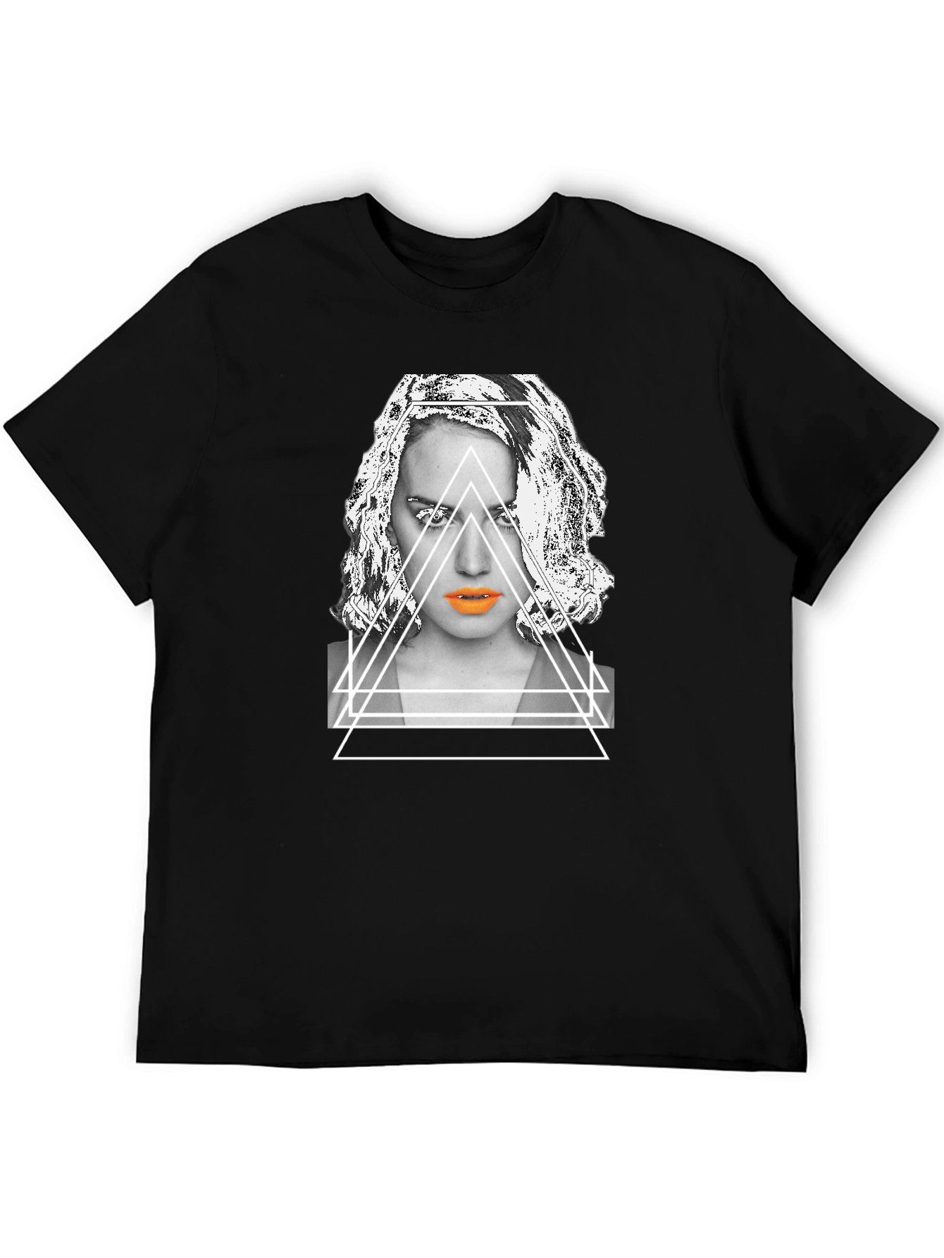 Geometric Portrait Graphic Tee - Modern Streetwear Style