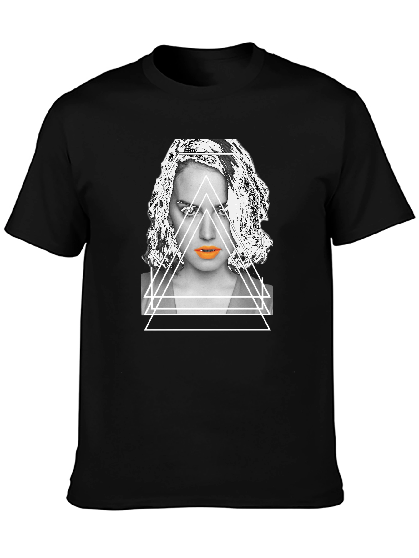 Geometric Portrait Graphic Tee - Modern Streetwear Style