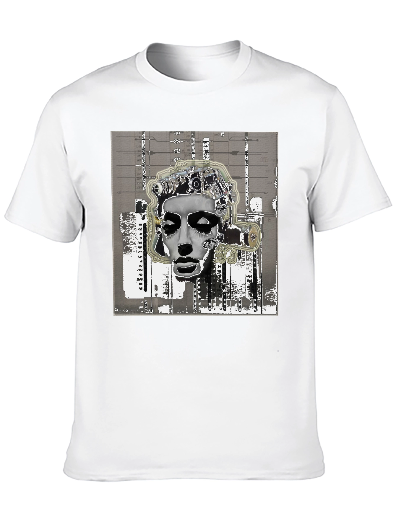 Abstract Surrealist Graphic Print Black T-Shirt