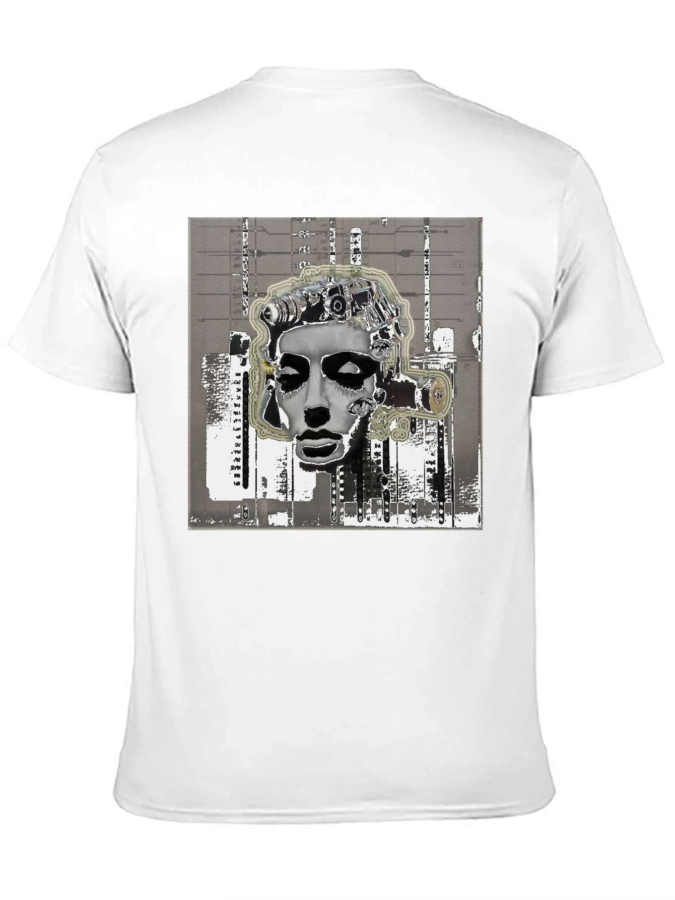 Abstract Surrealist Graphic Print Black T-Shirt
