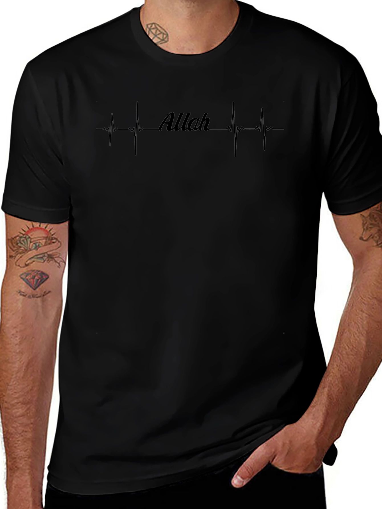 Allah Heartbeat T-Shirt - Religious Graphic Tee