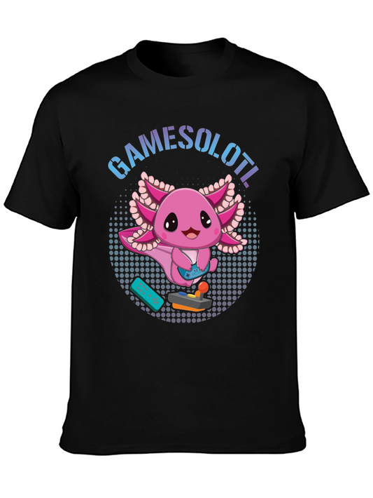 Gamesolotl Black T-Shirt - Gaming Axolotl