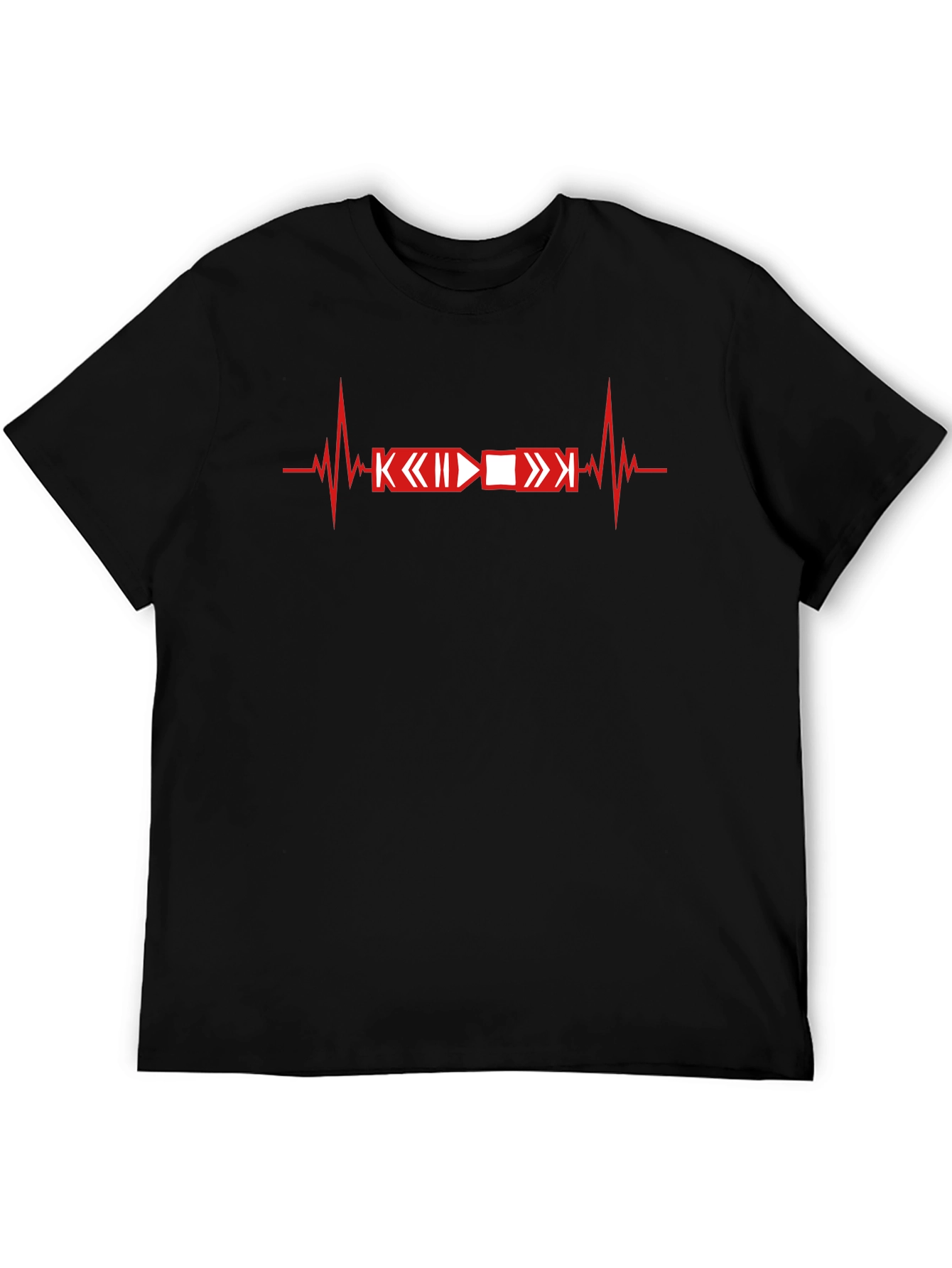 Heartbeat Music Lover T-Shirt - Black