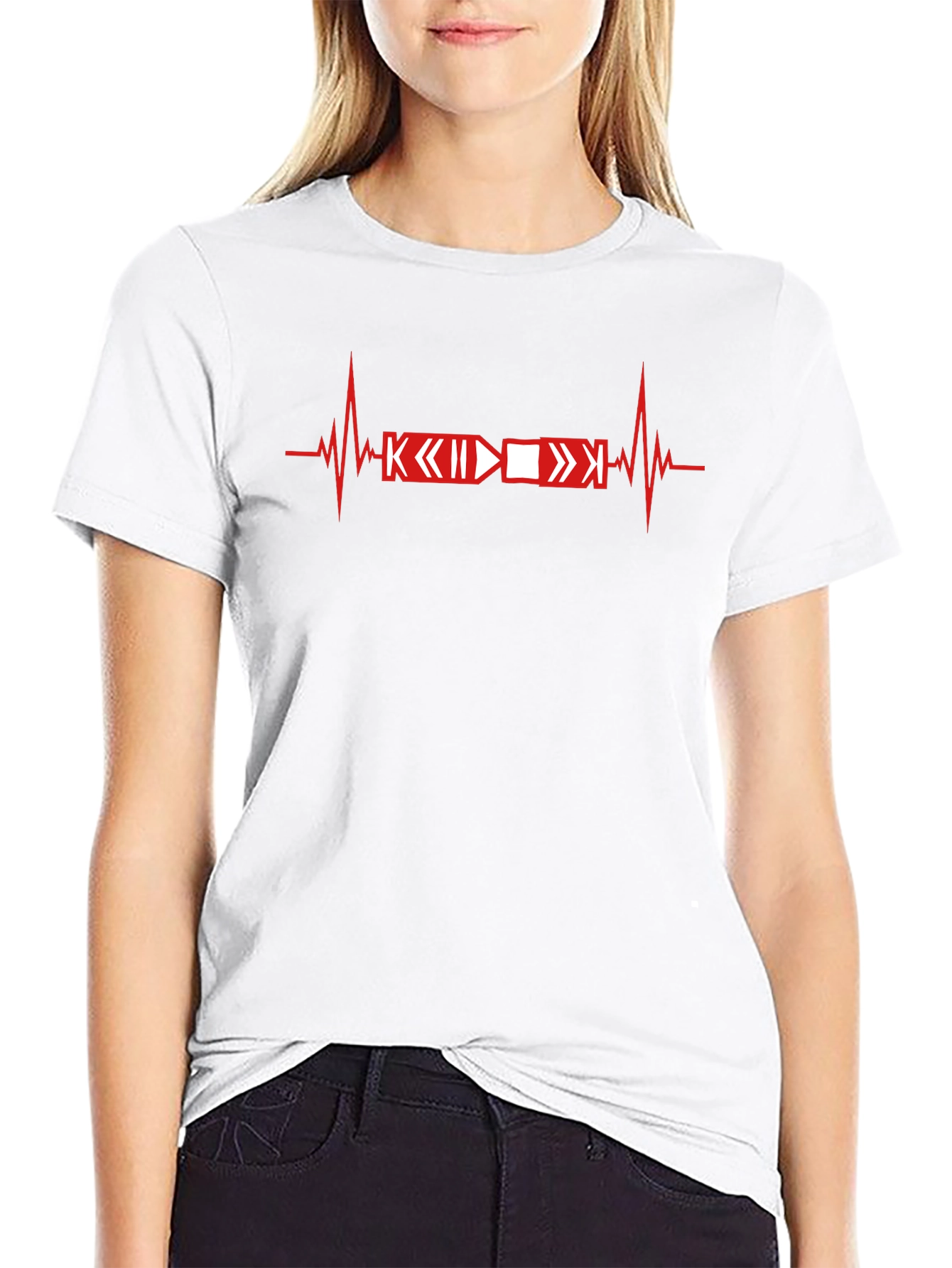 Heartbeat Music Lover T-Shirt - Black