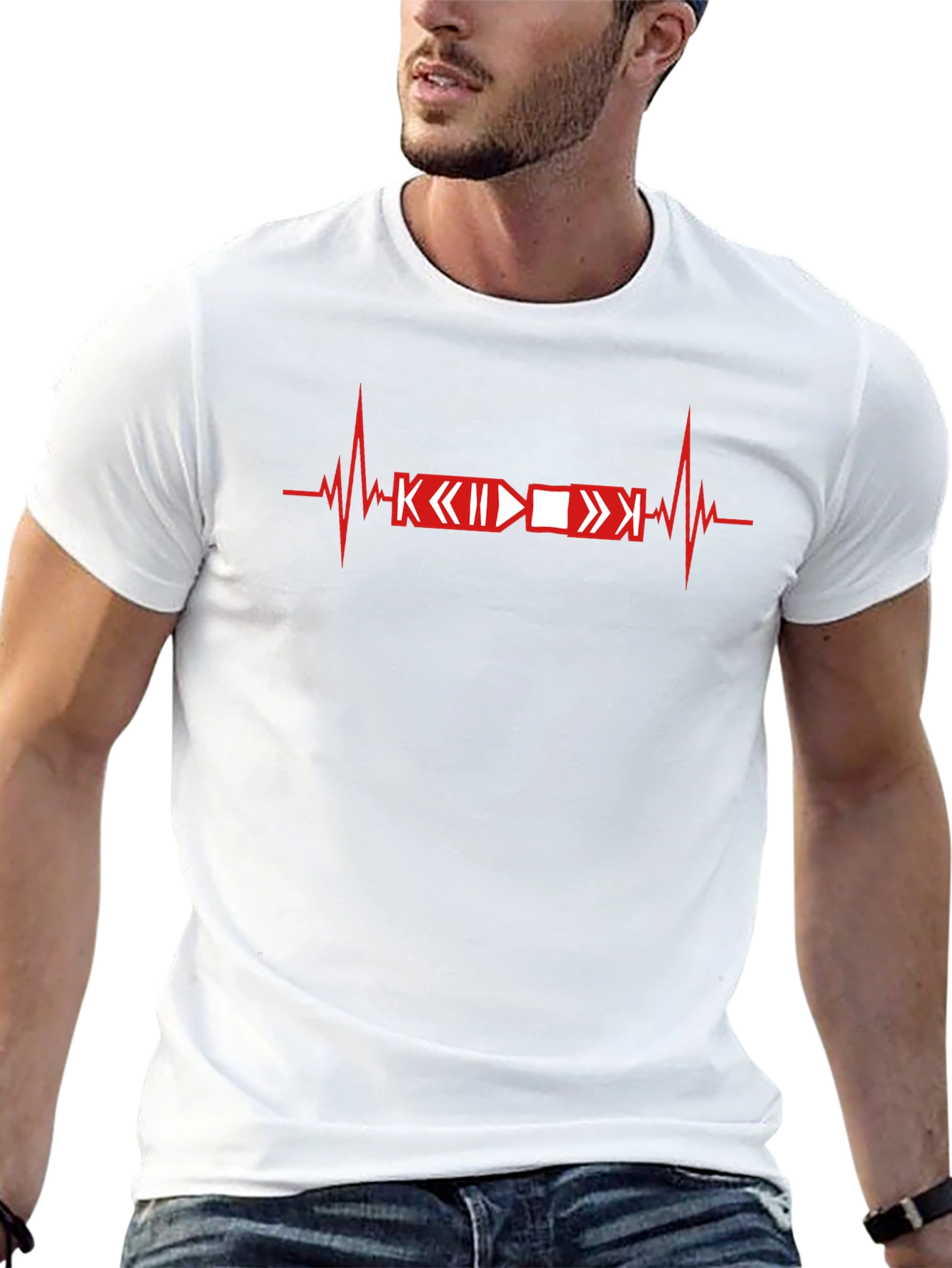 Heartbeat Music Lover T-Shirt - Black