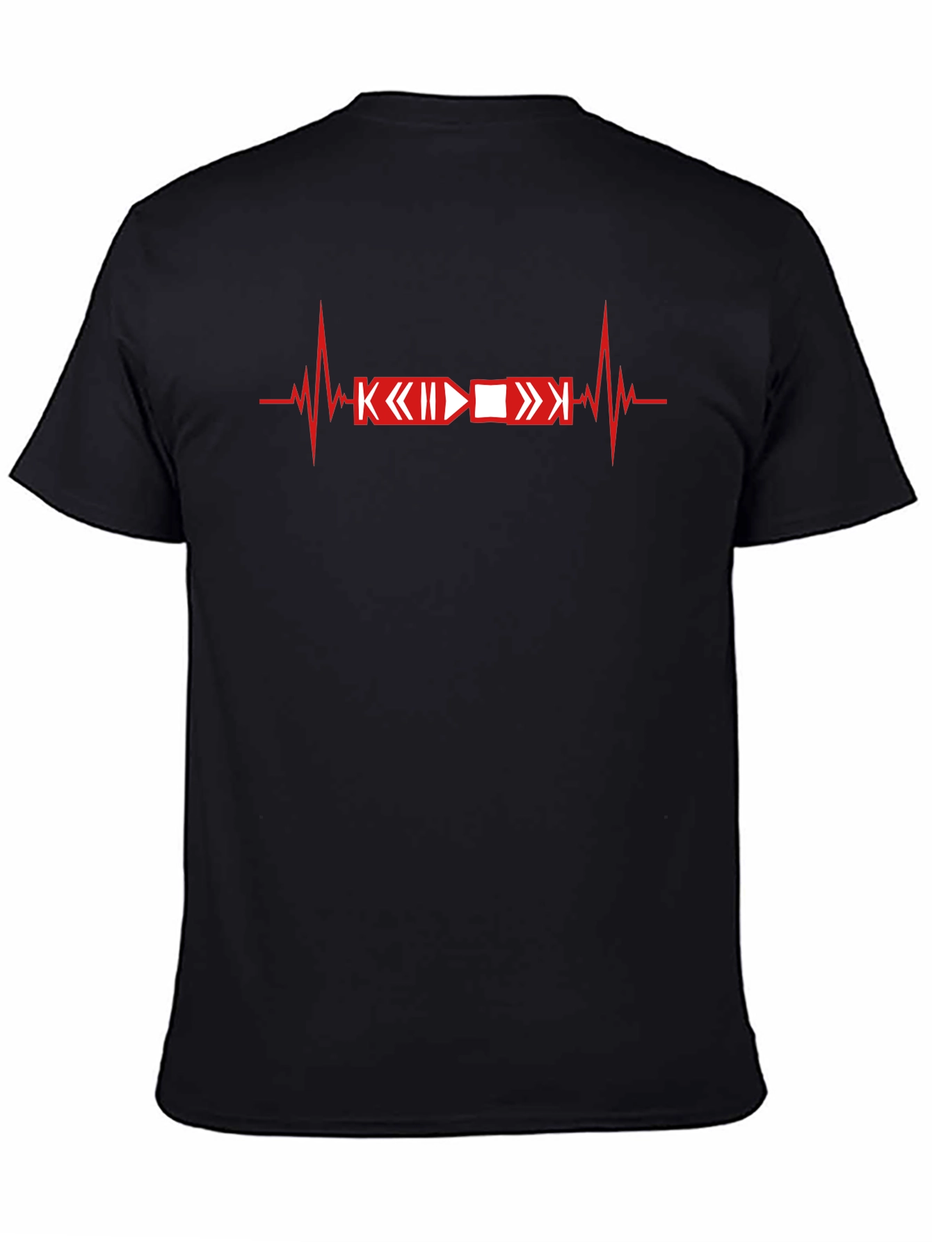 Heartbeat Music Lover T-Shirt - Black