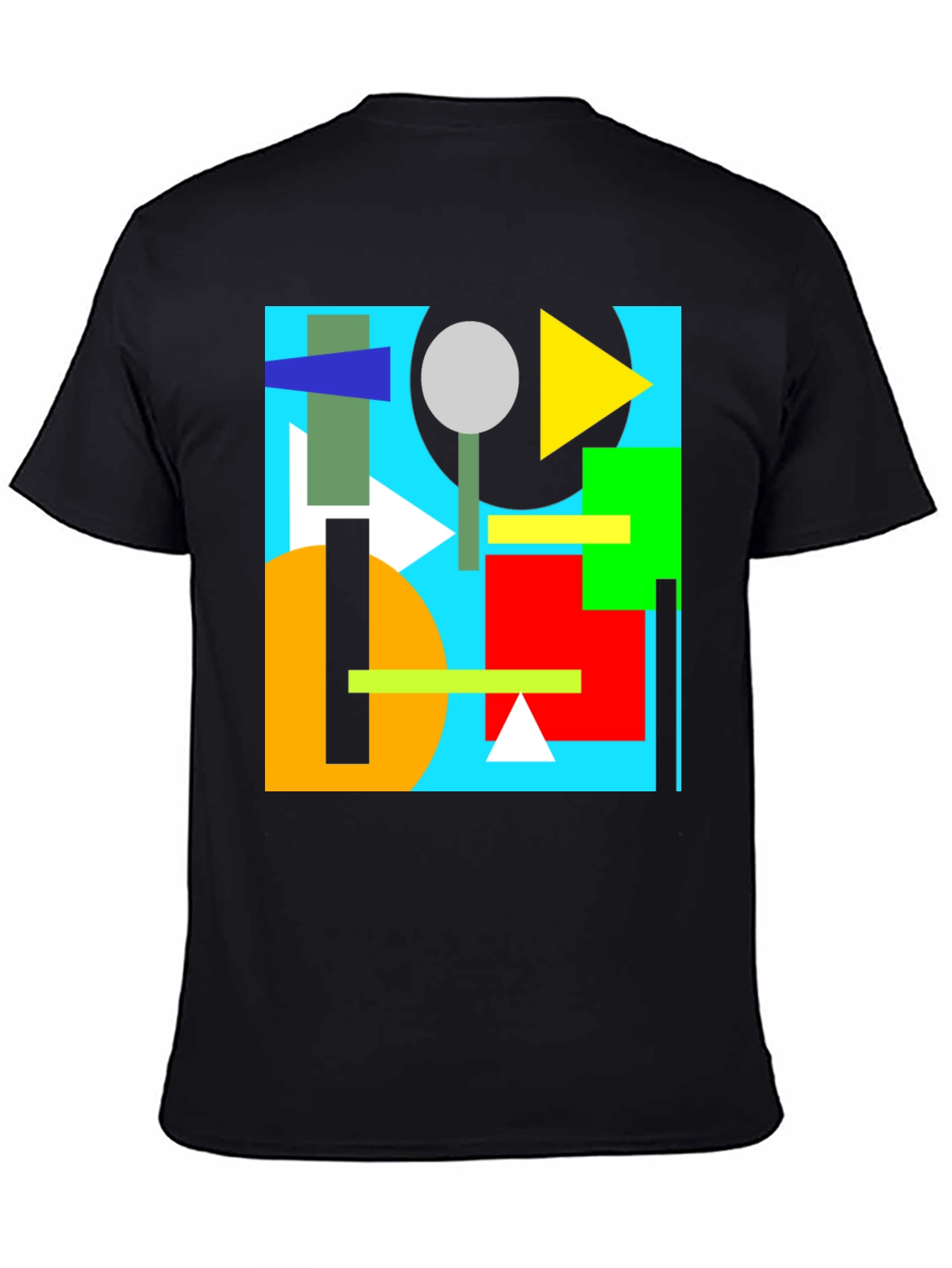 Geometric Pattern Black Tee - Modern Art T-Shirt
