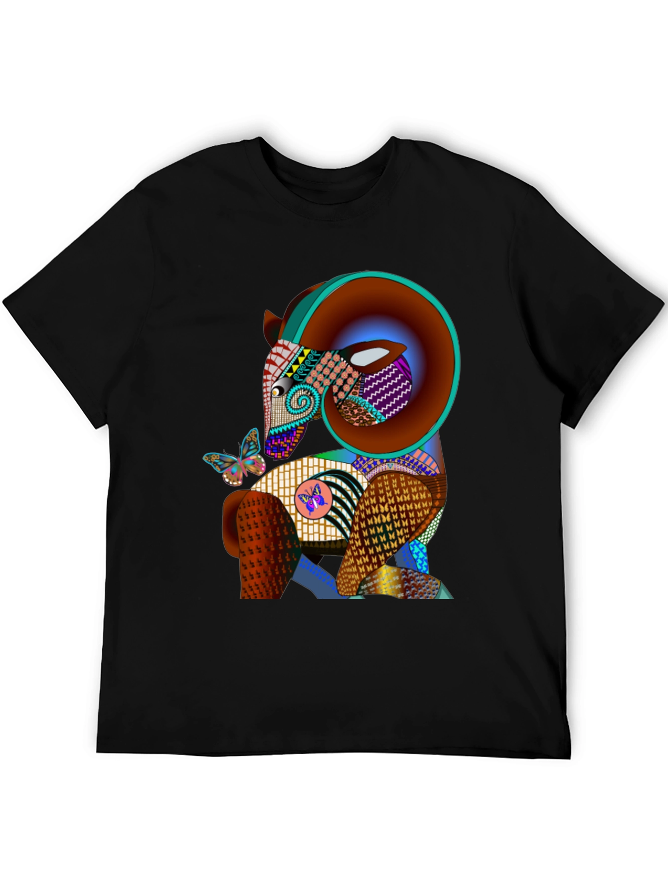 Artistic Ram Graphic Tee - Unique Design