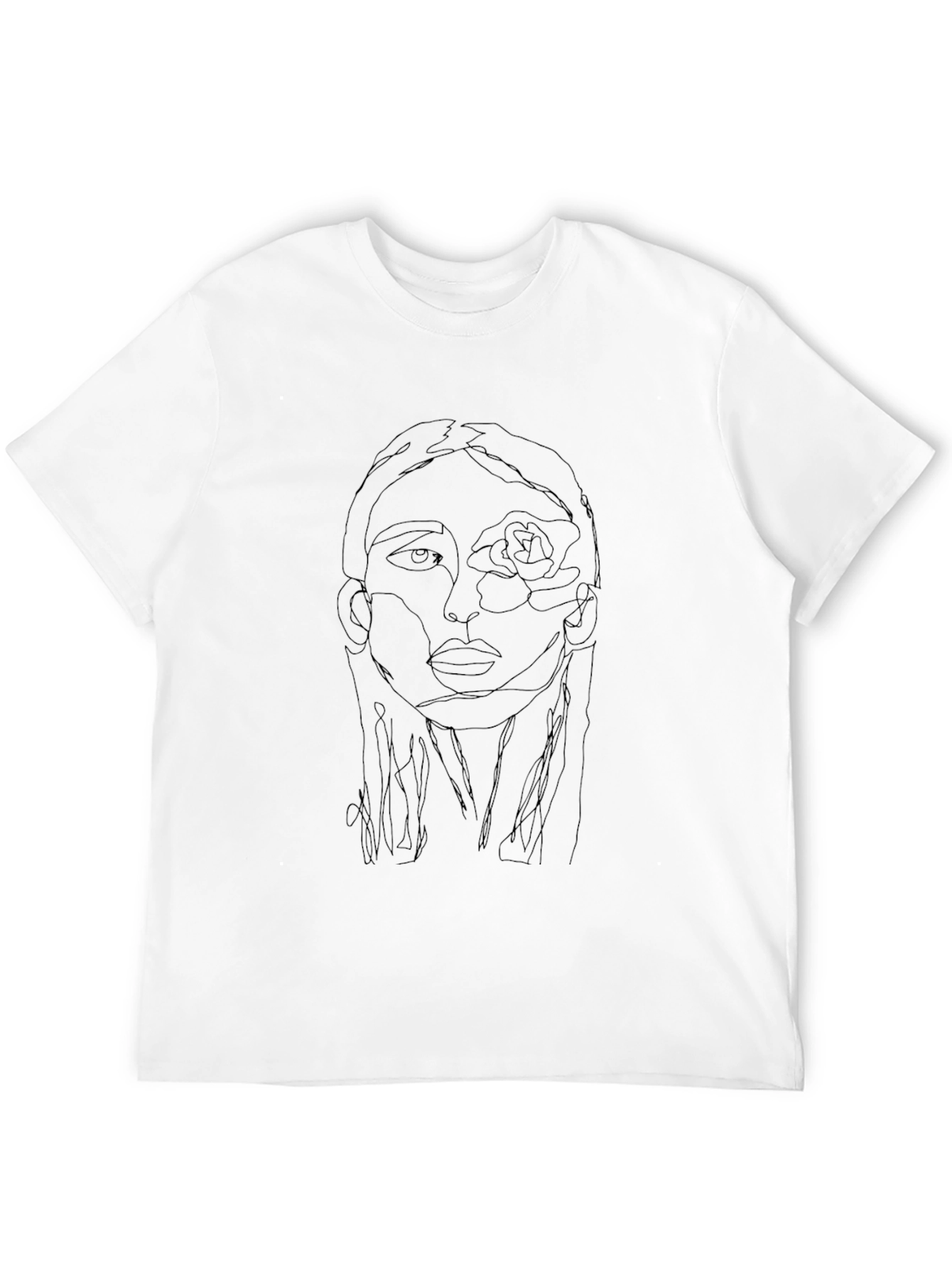 Abstract Face Line Art T-Shirt