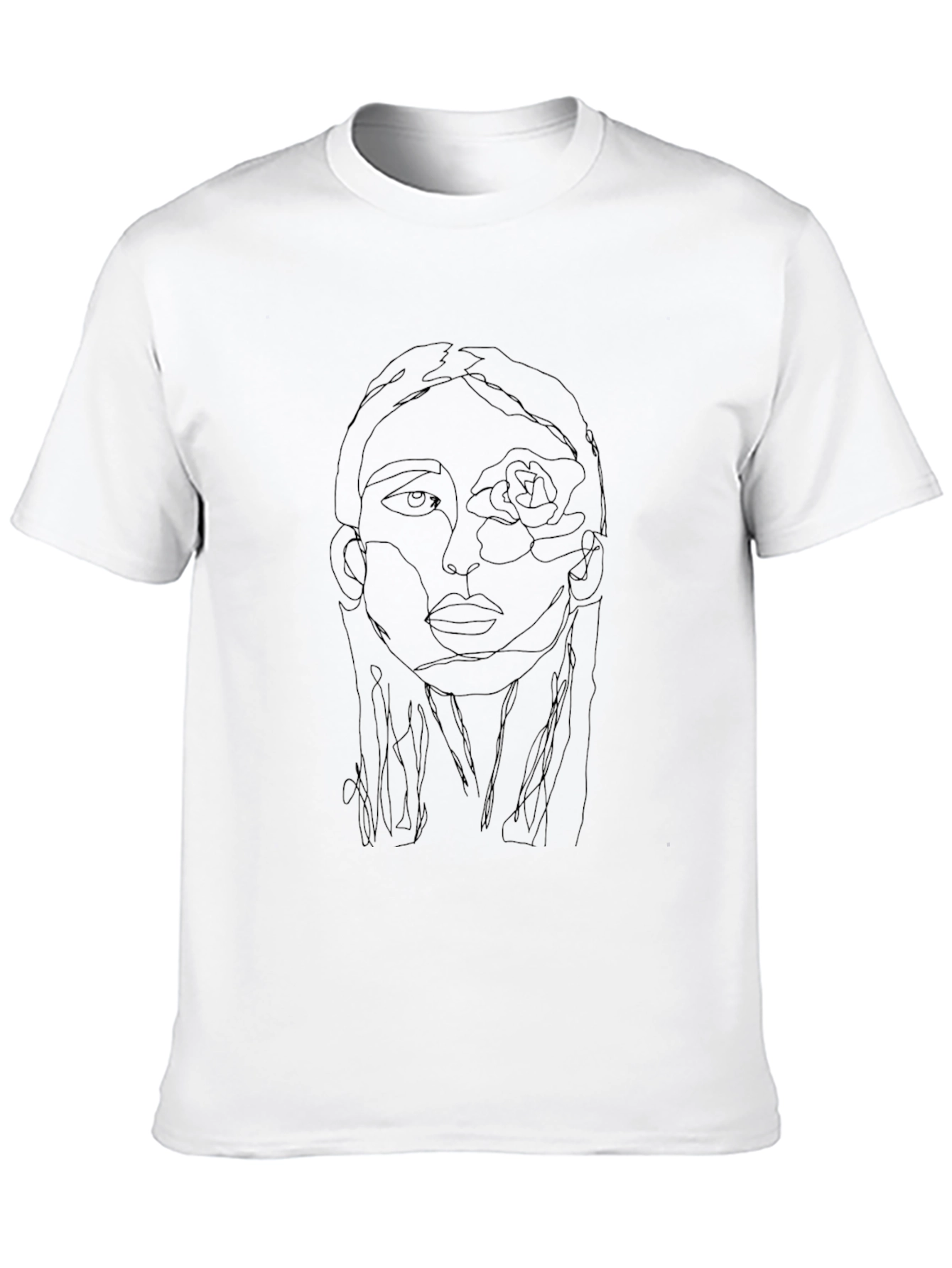 Abstract Face Line Art T-Shirt