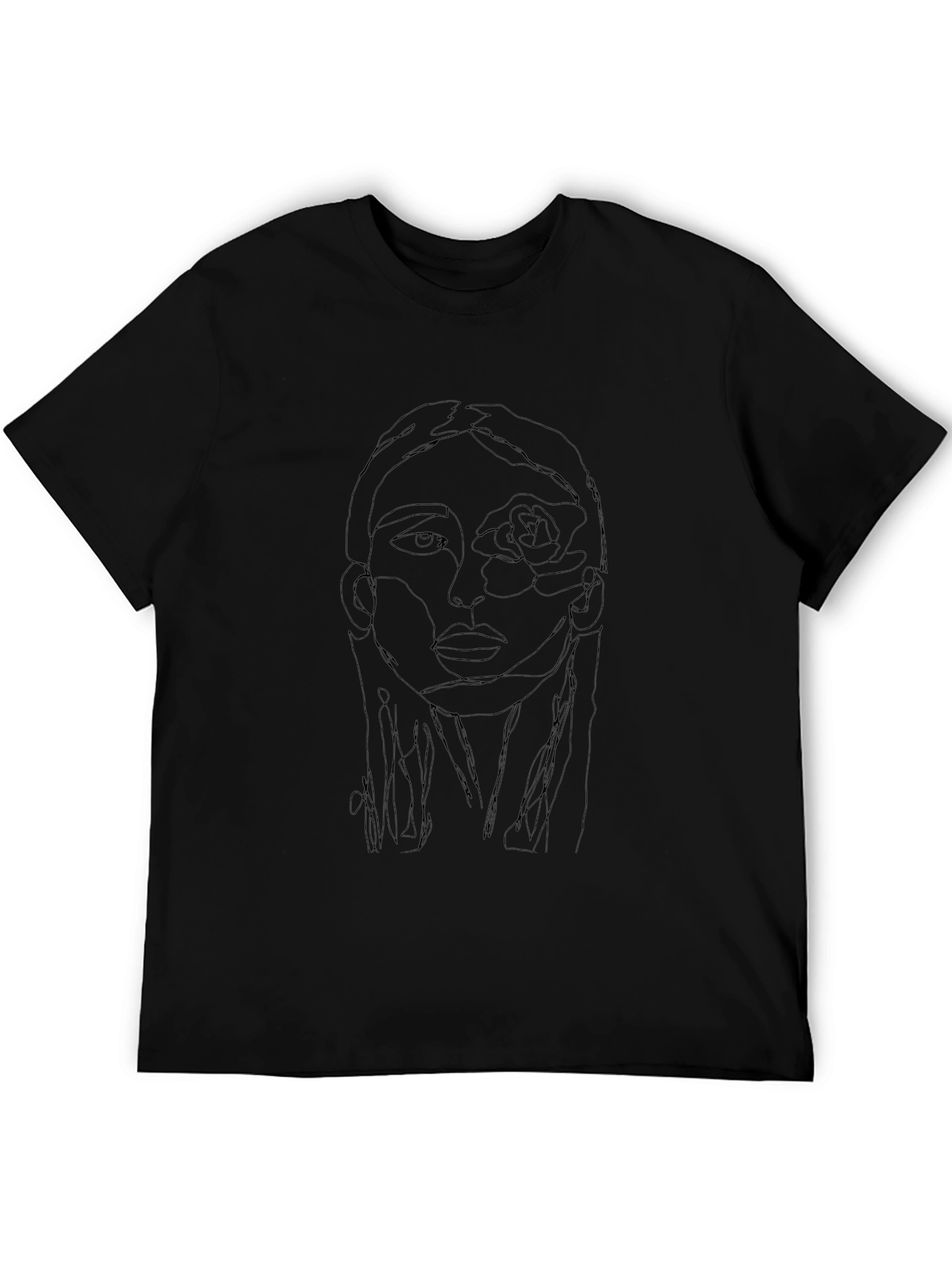 Abstract Face Line Art T-Shirt